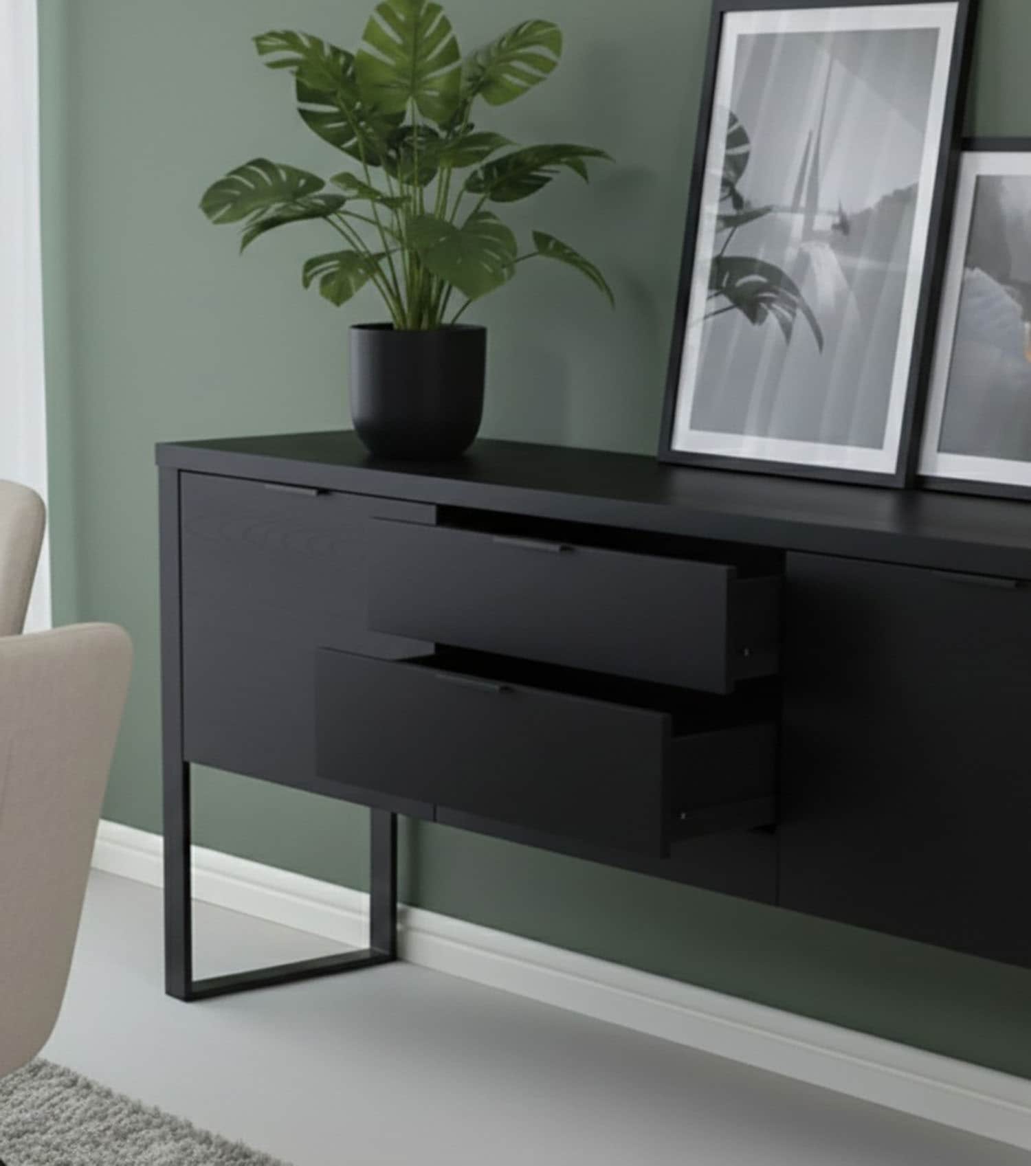 Jahnke Sideboard »LOOP SB 180« Sideboard,2 Türen + 3 Schubladen, Metallrahmen, Breite 180 cm