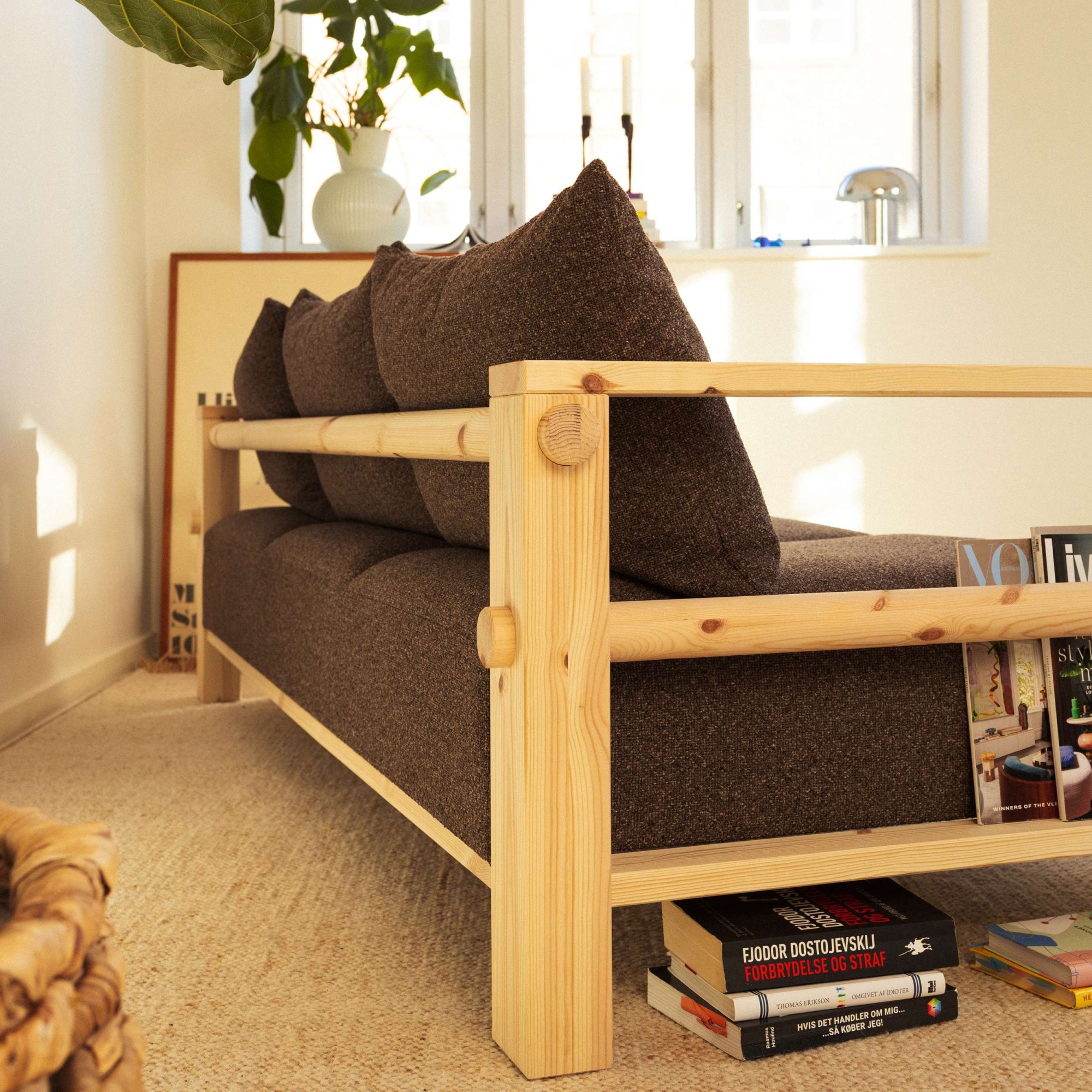 Karup Design Canapé »Bare Sofa, Schlafsofa mit Boxspring, 3-Sitzer, Couch, Bettfunktion« Matelas boxspring avec ressorts, 3 coussins dorsaux, fabriqué en Europe