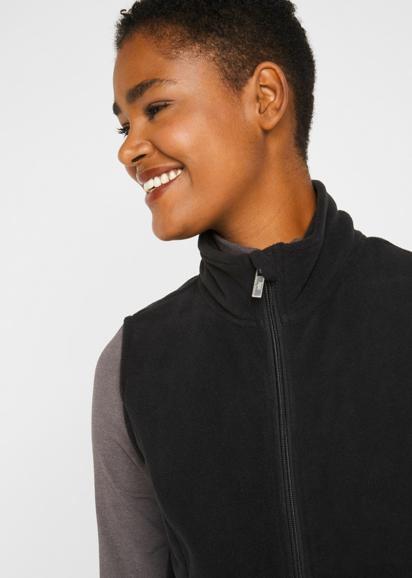 bonprix Fleeceweste »Fleece-Weste mit Taschen« aus Fleece, mit Reissverschlusstaschen, mit Stehkragen, unifarben