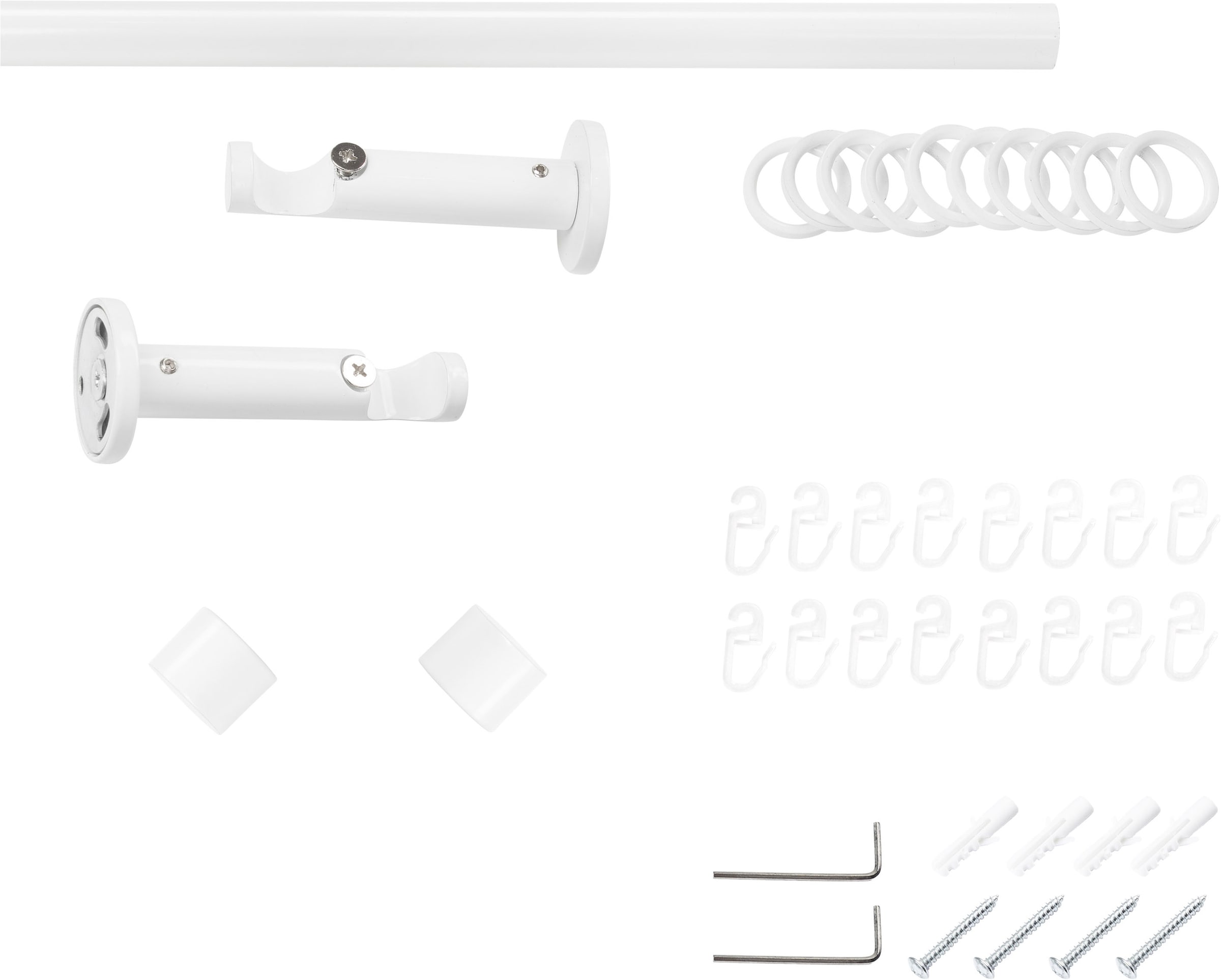 SN DECO GROUP Gardinenstange Ø 19 mm 1 läufig-läufig Fixmass;kürzbar