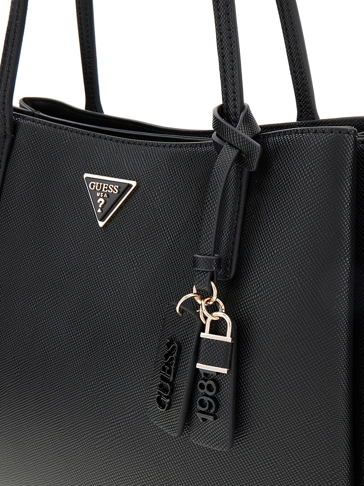 Guess Shopper »NOELLE II TECH TOTE« Damen Umhängetasche, Schultertasche mit abnehmbarem Anhänger