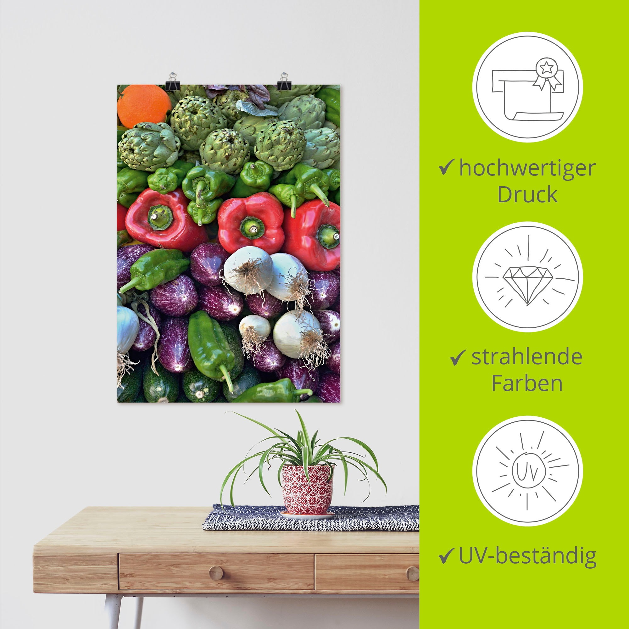 Artland Poster »Gemischtes Gemüse vom Markt« Lebensmittel 1 Stk. tlg. ohne Rahmen