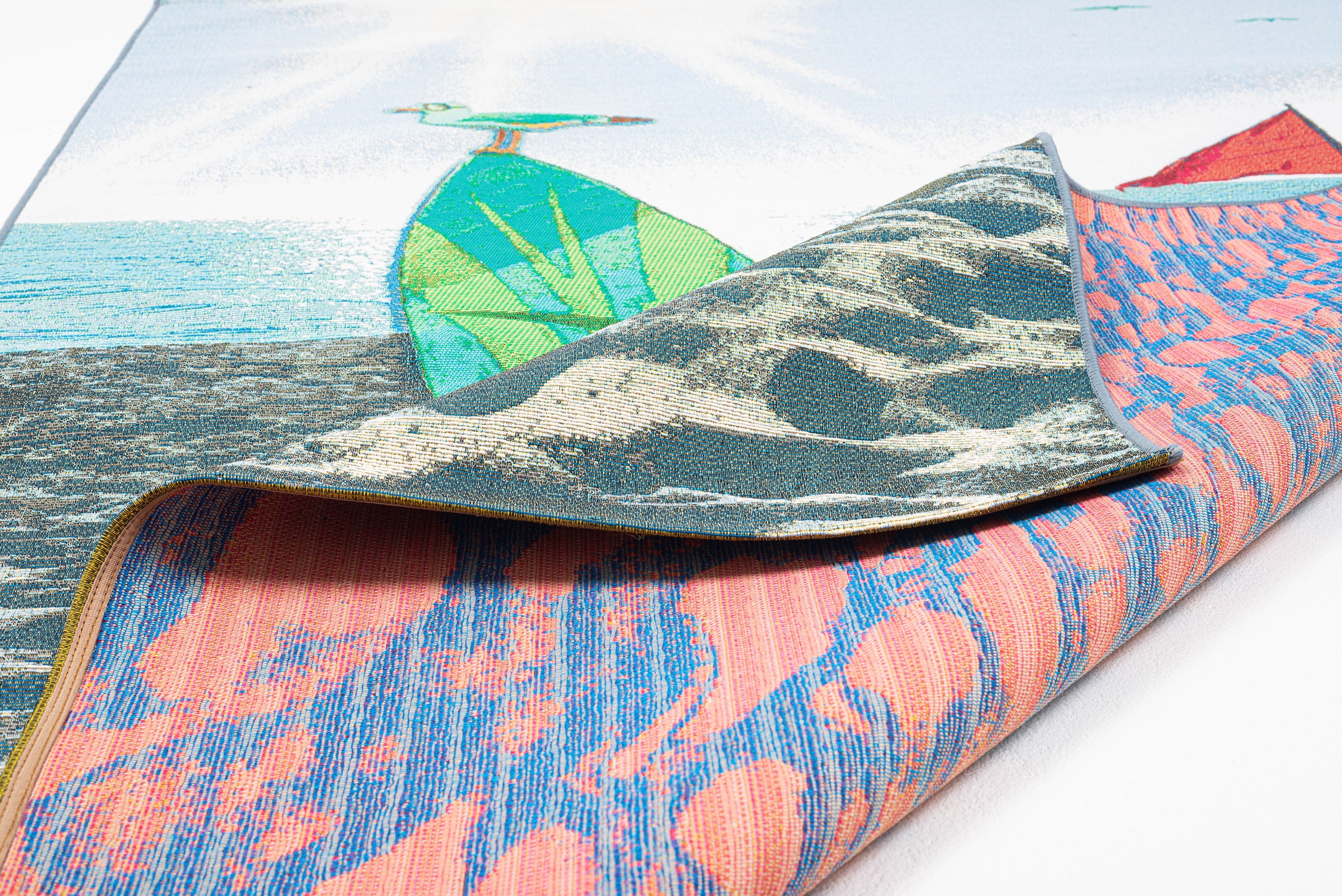 Sansibar Tapis »Rantum Beach SA-021« Rectangulaire 5 mm Höhe tissu plat, design moderne, plage & surf, adapté à l'extérieur