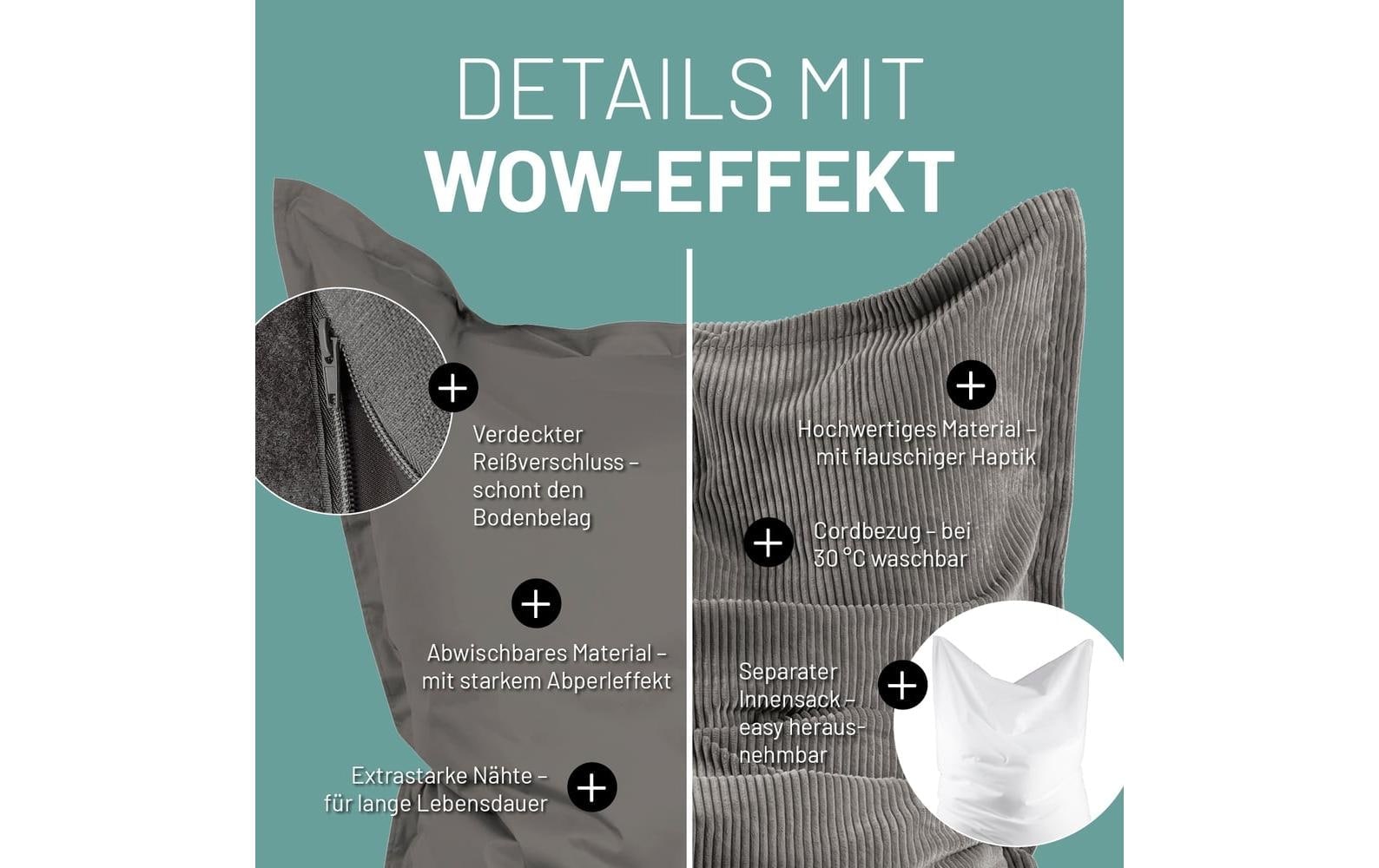 Lumaland Pouf »+ Cordhülle 380 l« 3 cuis tlg.