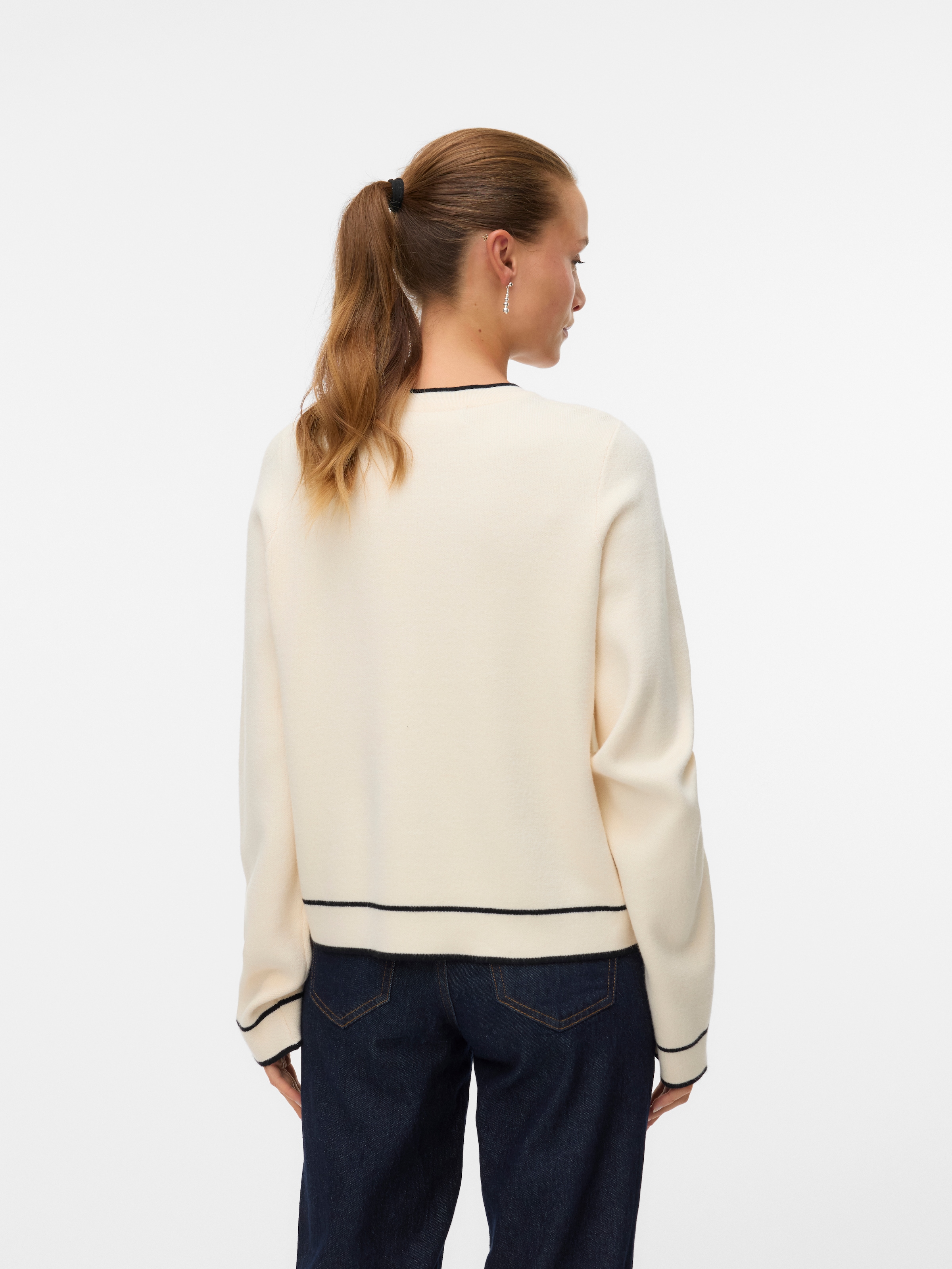 Vero Moda Strickpullover »VMGOLD LS O-NECK DOUBLE CONTRAST PULL«
