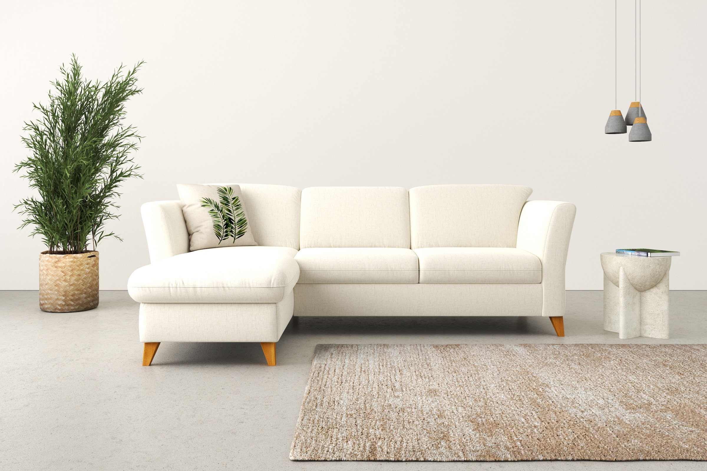 Home affaire Canapé d'angle »Trelleborg L-Form« Federkern-Polsterung, wahlweise mit Bettfunktion und Bettkasten