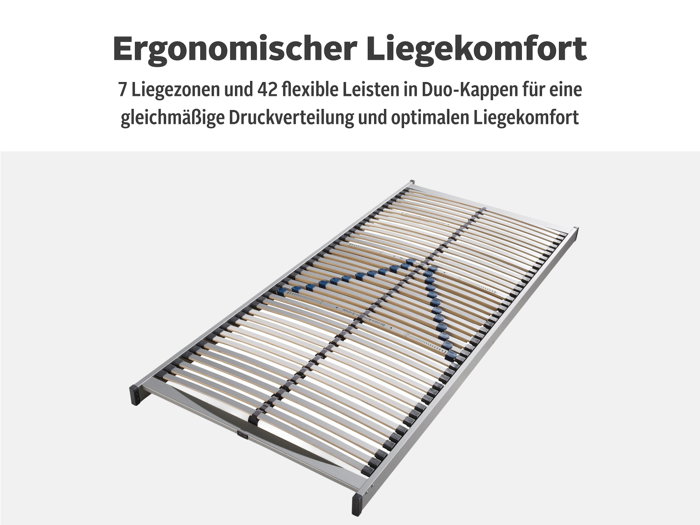 Älgdröm Sommier à lattes »Tronfjell, 90x200, 140x200 cm und weiteren Grössen« Lattenrost für alle Matratzen, langlebig, ergonomisch, 7-Zonen