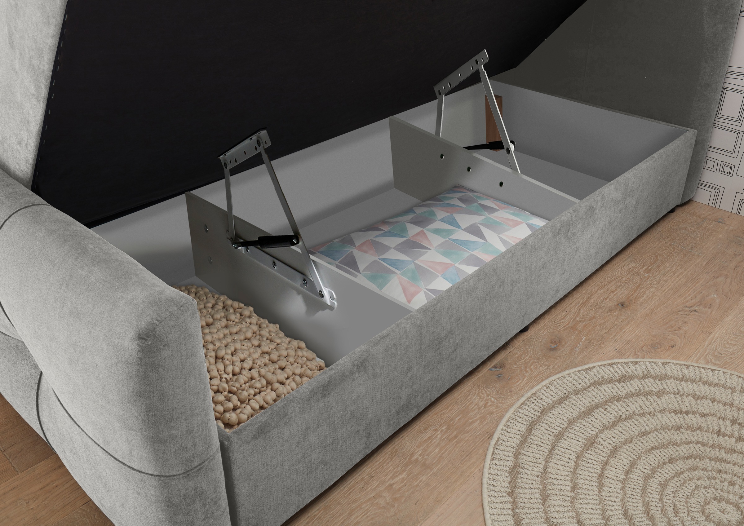 ED EXCITING DESIGN Lit de boxe »Winnipeg« 5 cuis tlg. inkl. zwei Bettkästen und Topper