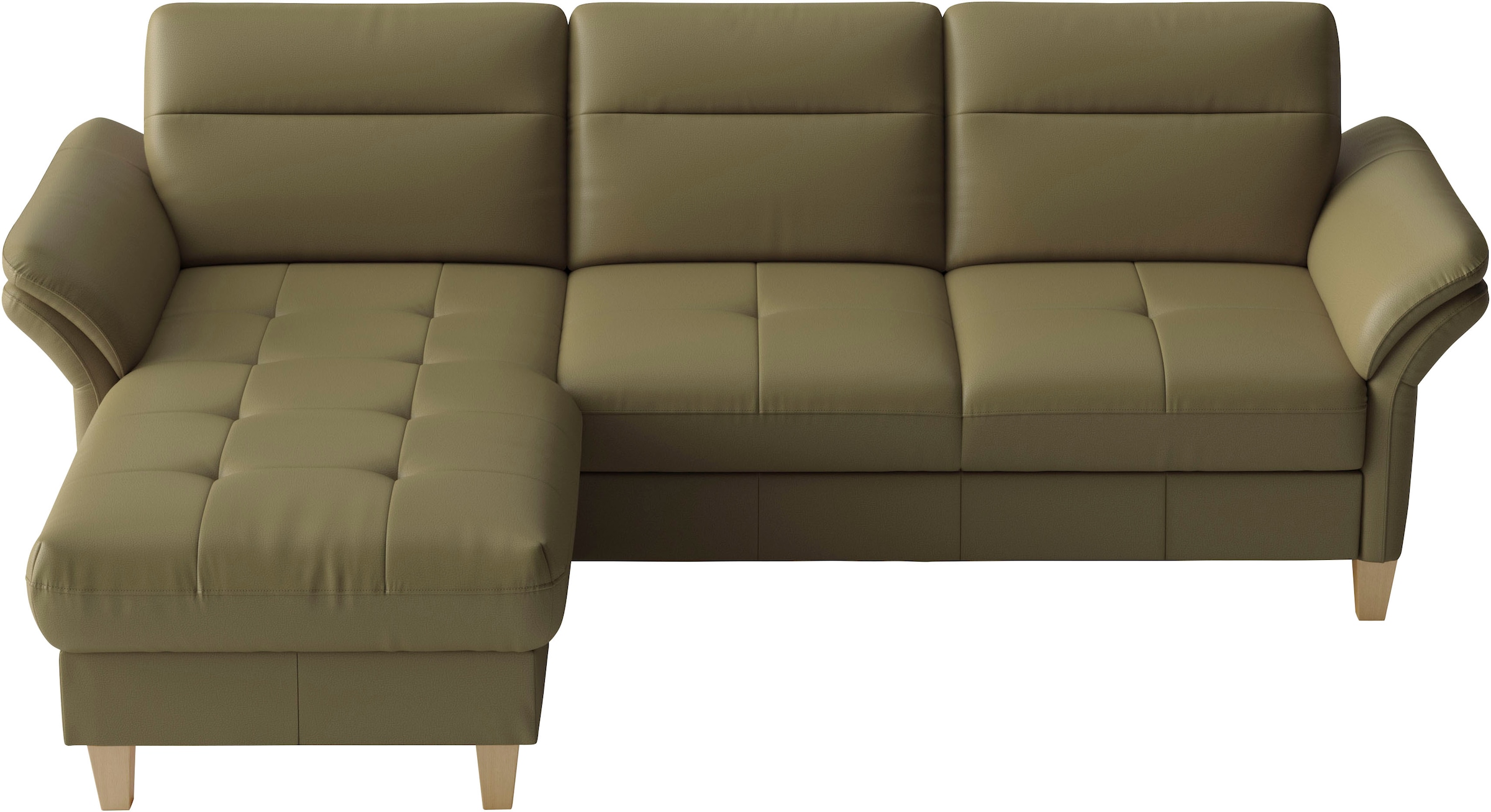 sit&more Canapé d'angle »Pamela L-Form, Leder, B: 218 und 230 cm« réglage optionnel des parties de bras, fonction lit & coffre de lit