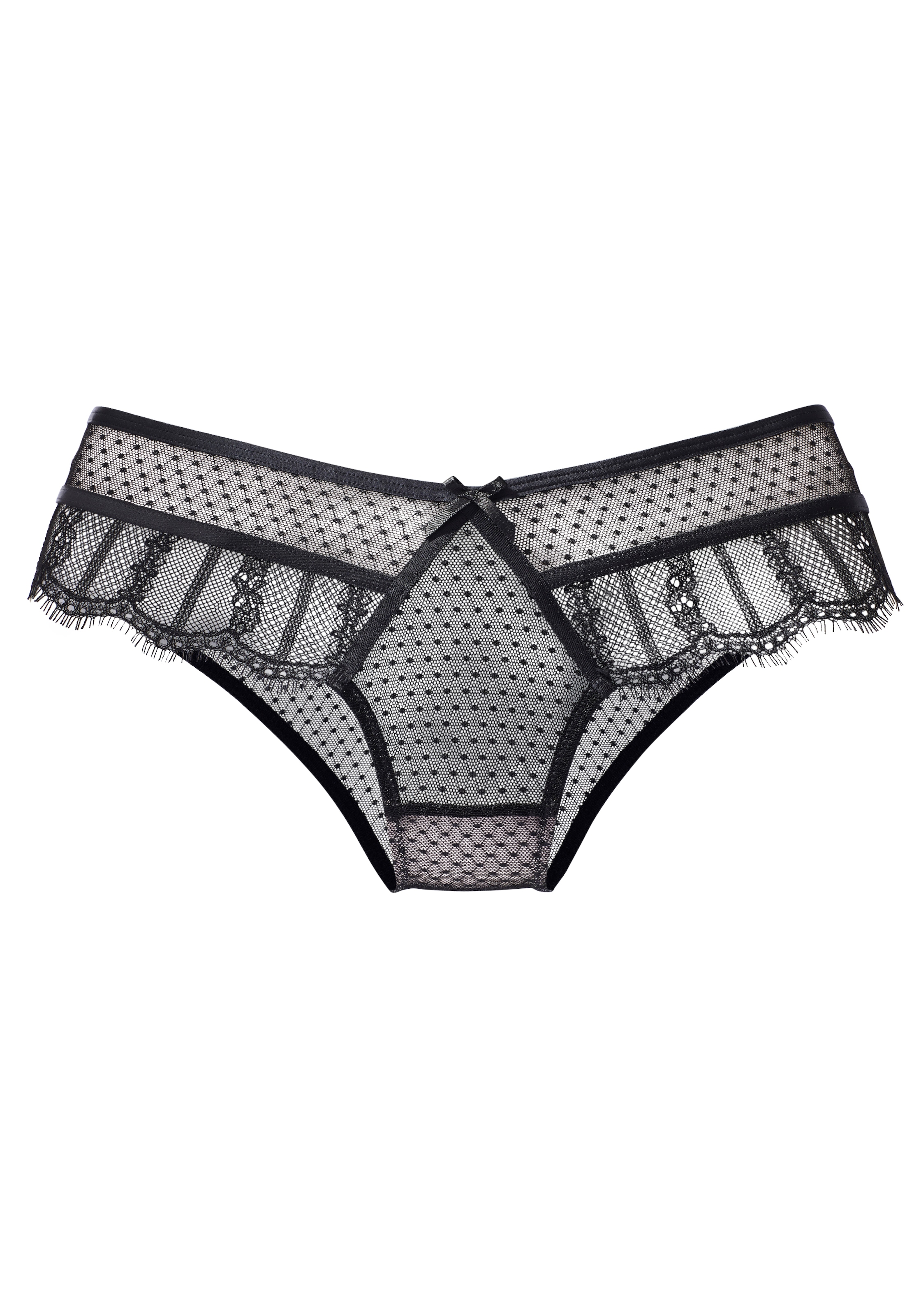 LASCANA Tanga En mesh fantaisie avec fine dentelle Eyelash, lingerie sexy