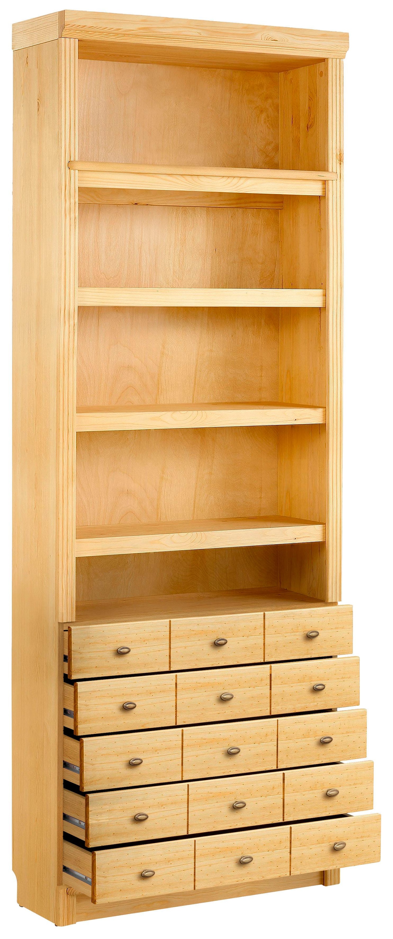 Home affaire Bücherregal »Soeren« aus massiver Kiefer, in 2 Höhen, Tiefe 29 cm, mit 5 Schubkästen