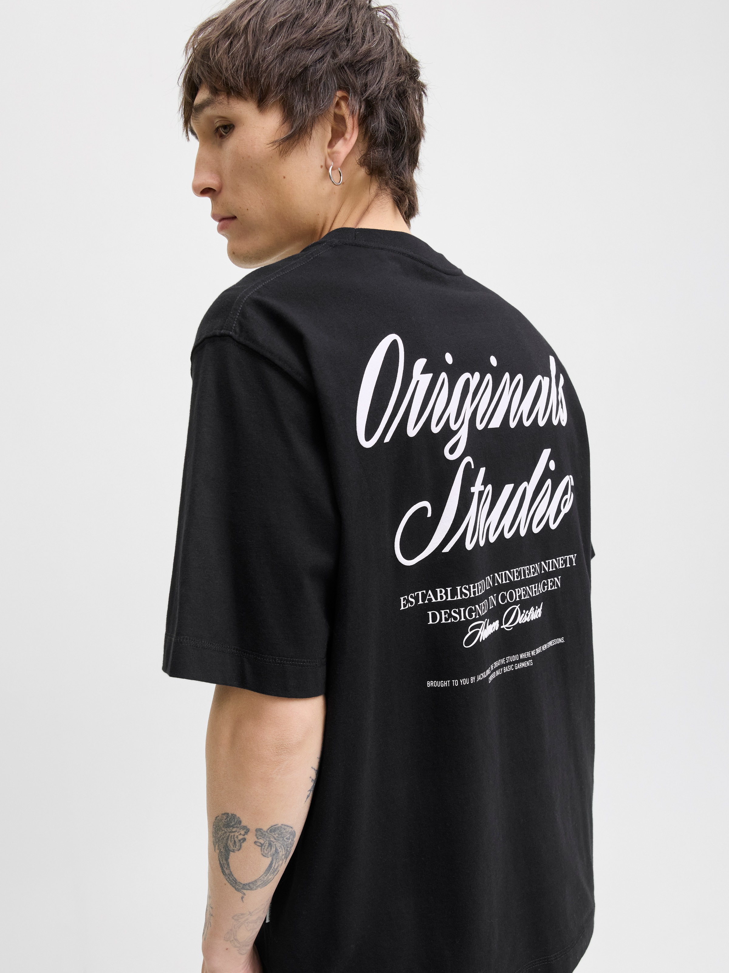 Jack & Jones Kurzarmshirt »JORNORREBRO TYPO TEE SS CREW NECK NOOS« Baumwolle, relaxed fit