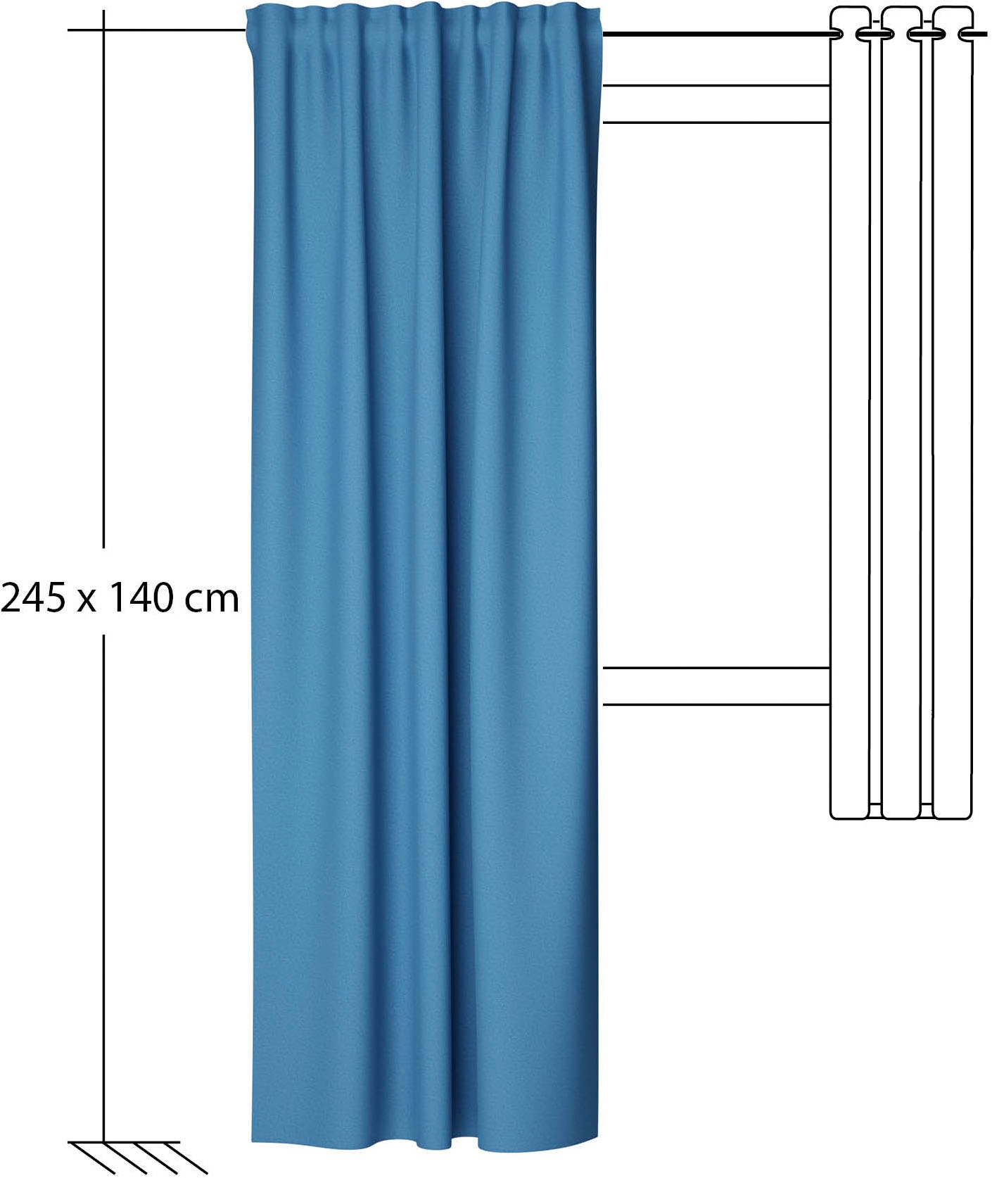 HOMING Rideau »Silan« Boucles cachées 1 cuis tlg. Thermovorhang Wärmevorhang Silan