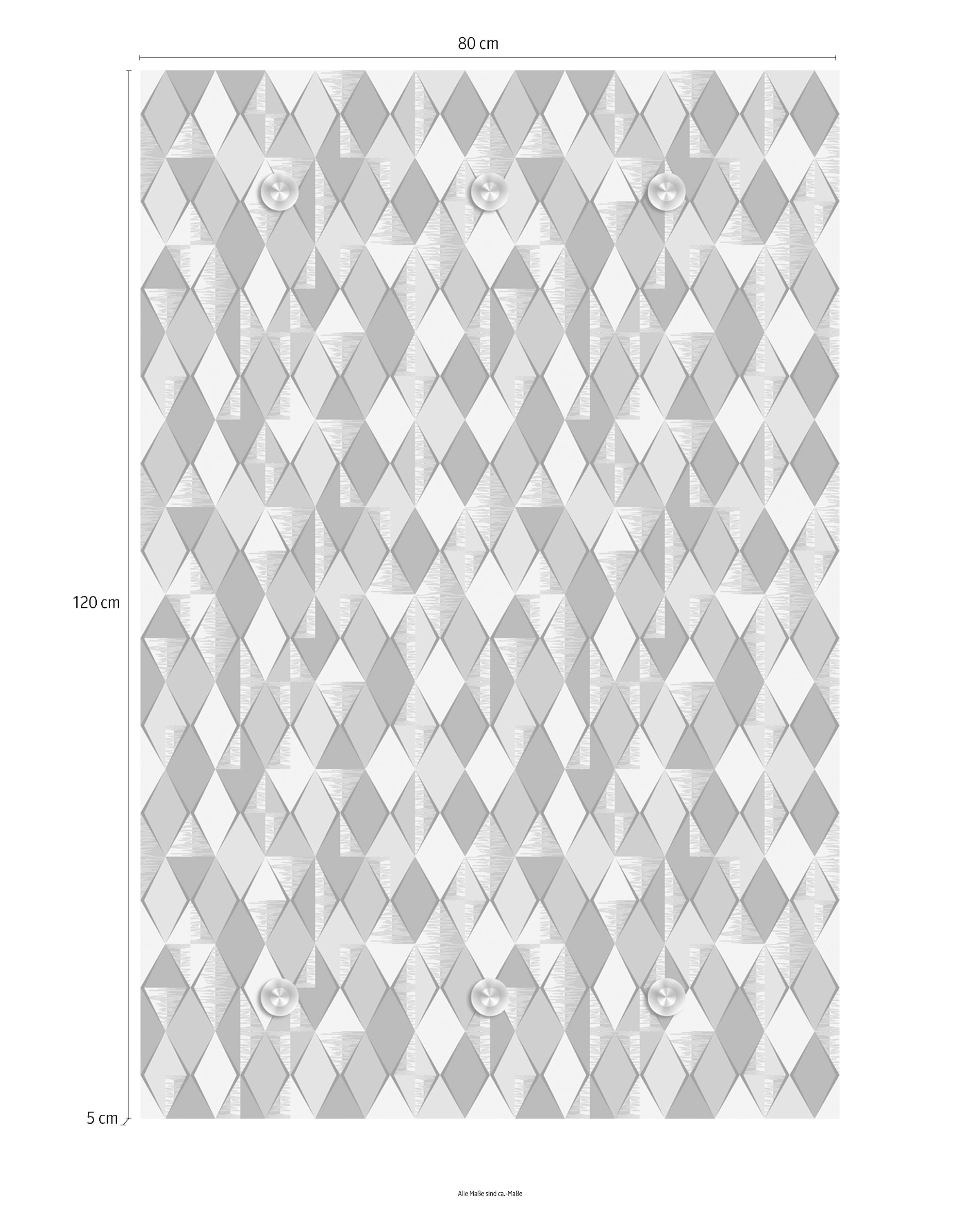 queence Garderobenleiste »Rauten« mit 6 Haken, 80 x 120 cm