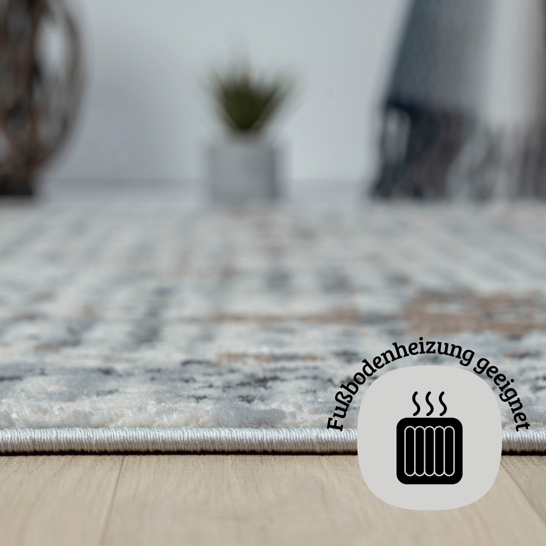 GOODproduct Teppich »Kaylan« rund 8 mm Höhe Kurzflor, modernes Design, pflegeleicht, Wohnzimmer