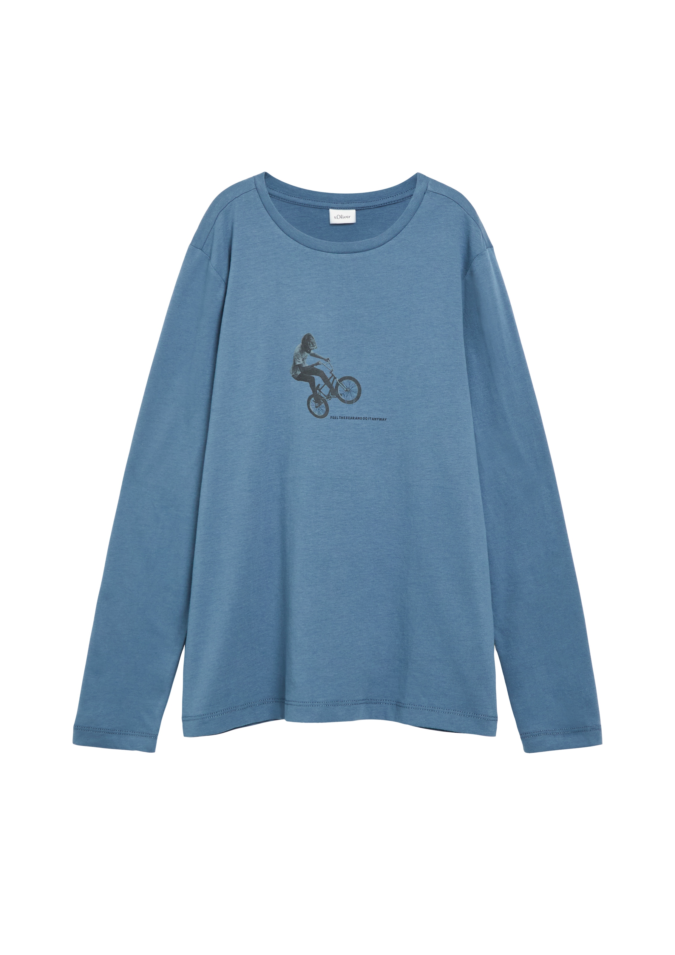 s.Oliver Junior Langarmshirt bedruckt, Rundhalsausschnitt, Baumwolle