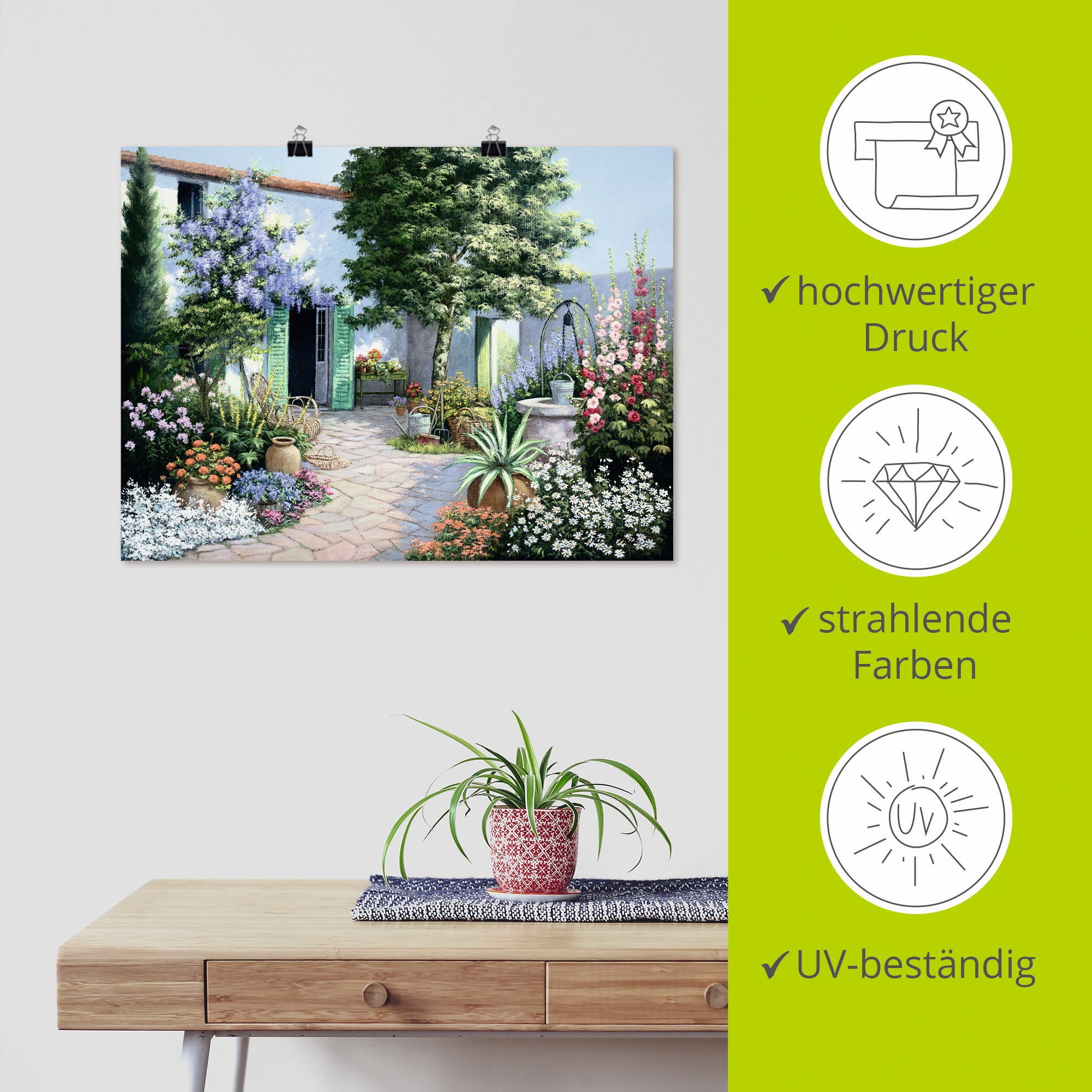 Artland Wandbild »Ein kleines Paradies« Garten 1 Stk. tlg. als Leinwandbild, Poster in verschied. Grössen