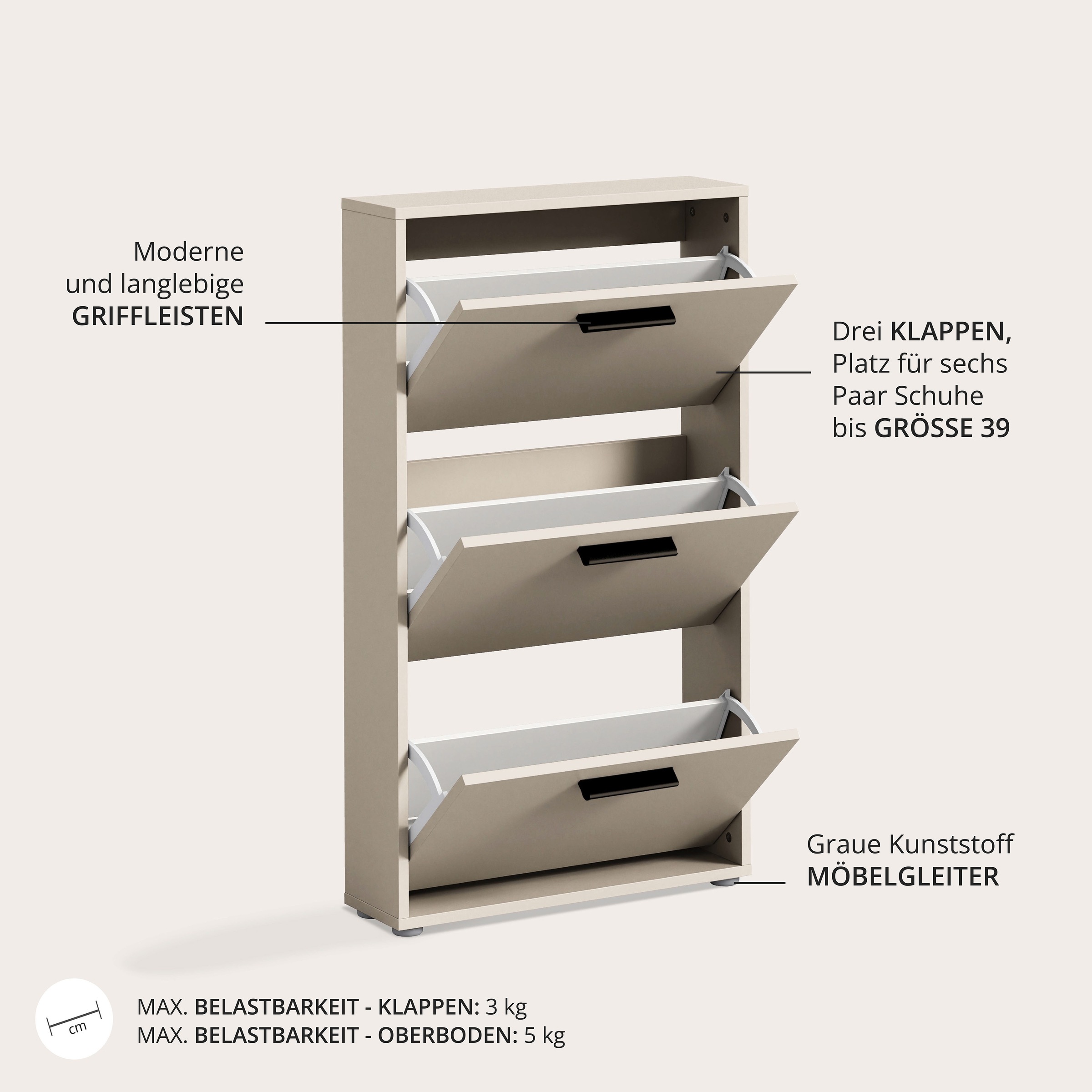 HBZ Schuhkipper »Sam Schuhkipper, Schuhschrank BxHxT 59x103x17 cm« 1 Stk. tlg. Breite 59cm, FSC-Mix Credit