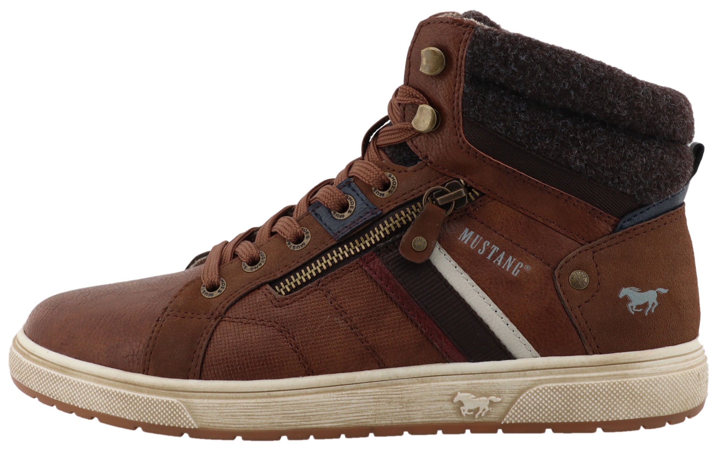 Mustang Shoes Sneakers »Merian«  baskets montantes, bottines à lacets avec fermeture éclair