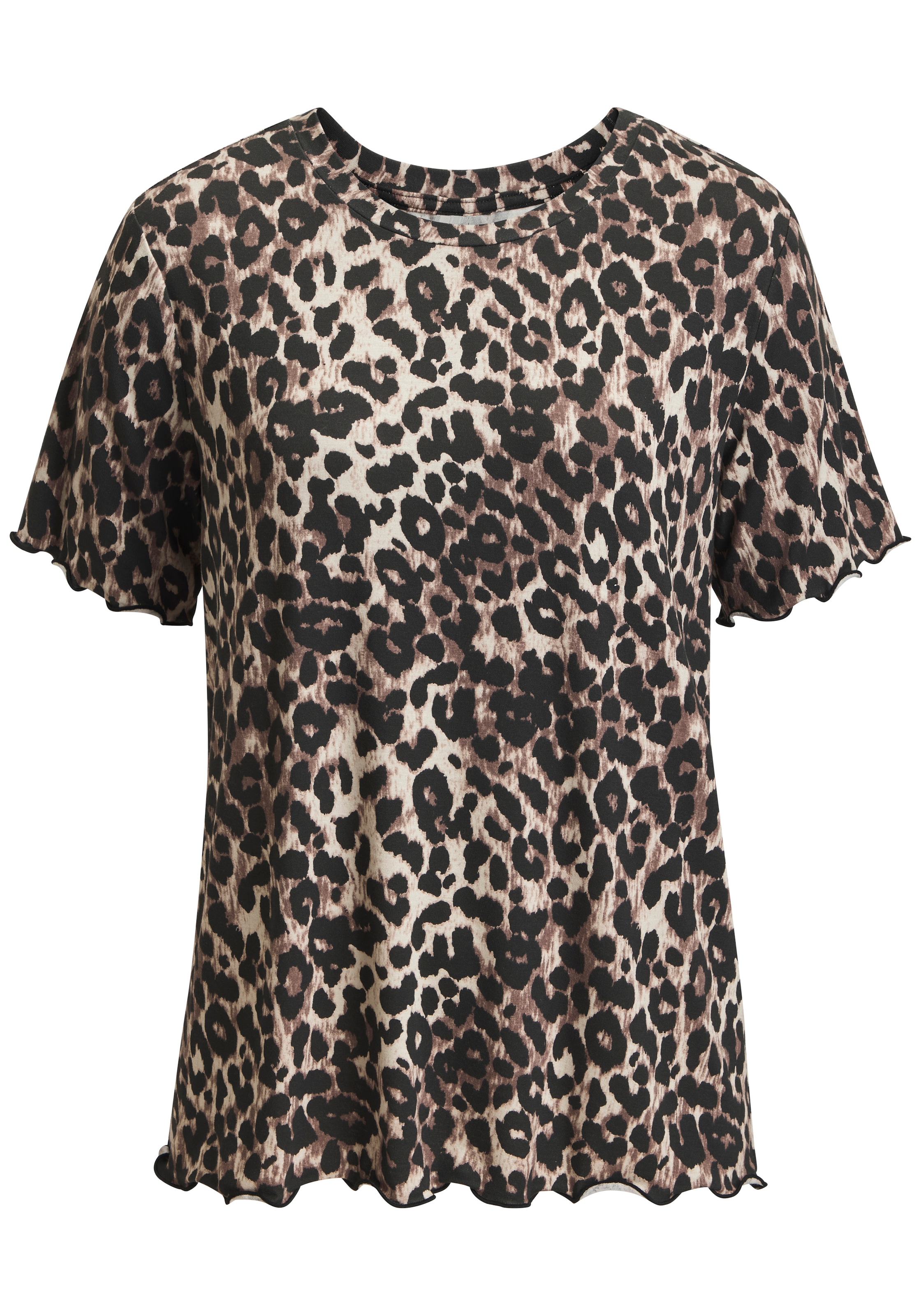 LASCANA T-shirt à manches courtes »mit Leo-Print« en viscose agréablement douce