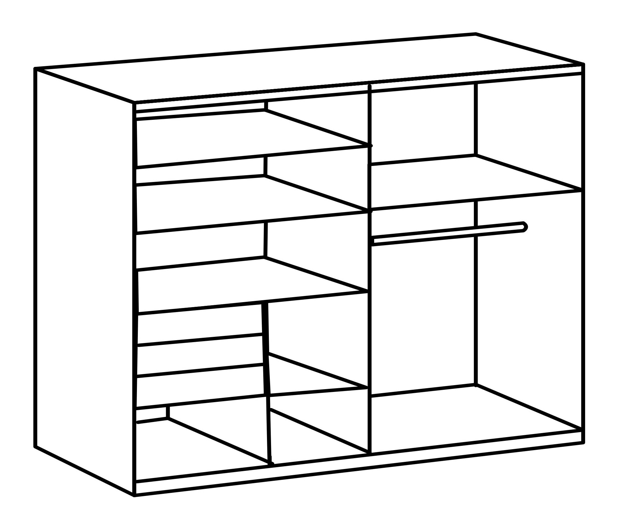 Wimex Schwebetürenschrank »Bamberg« inklusive 5 Regalböden und 1 Kleiderstange
