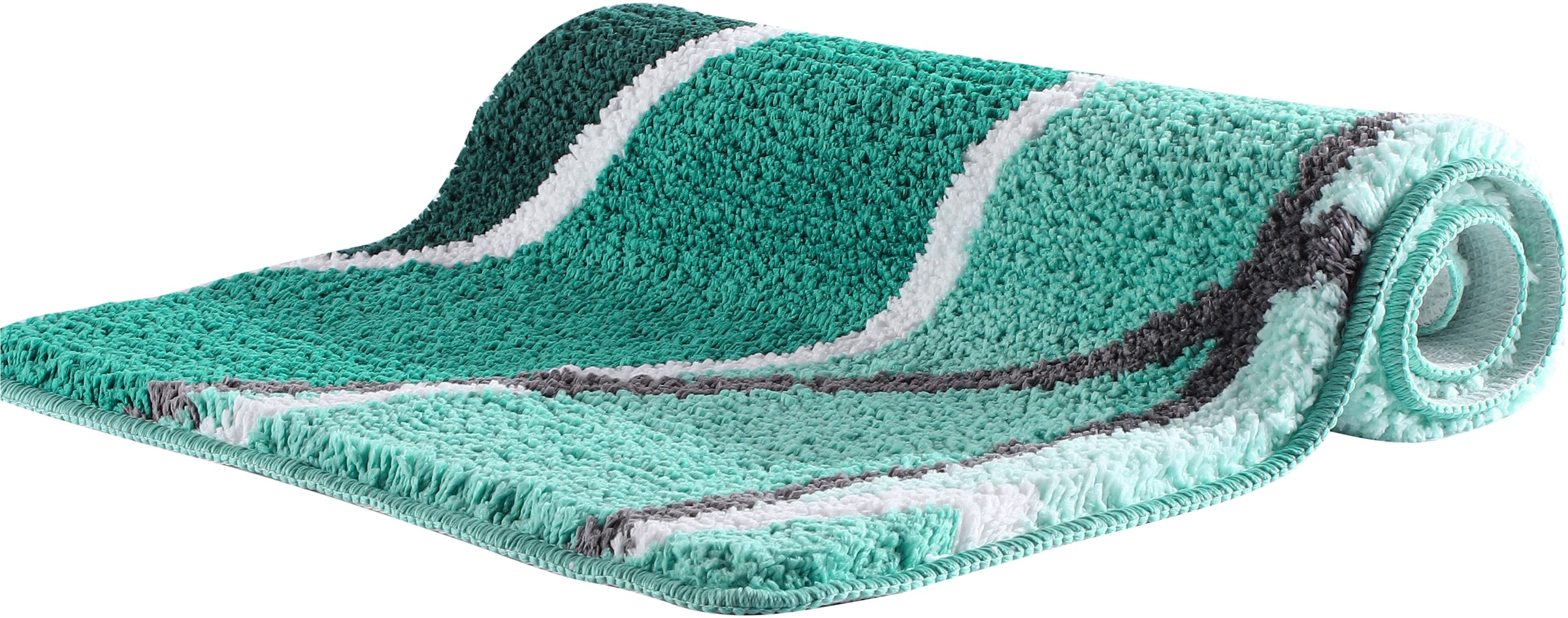 GOODproduct Badematte »Juna mit Muster, Badvorleger, Badezimmer Teppich, Duschvorleger« Höhe 20 mm rutschhemmend beschichtet strapazierfähig besonders weich, Design, Badematten, Badteppich