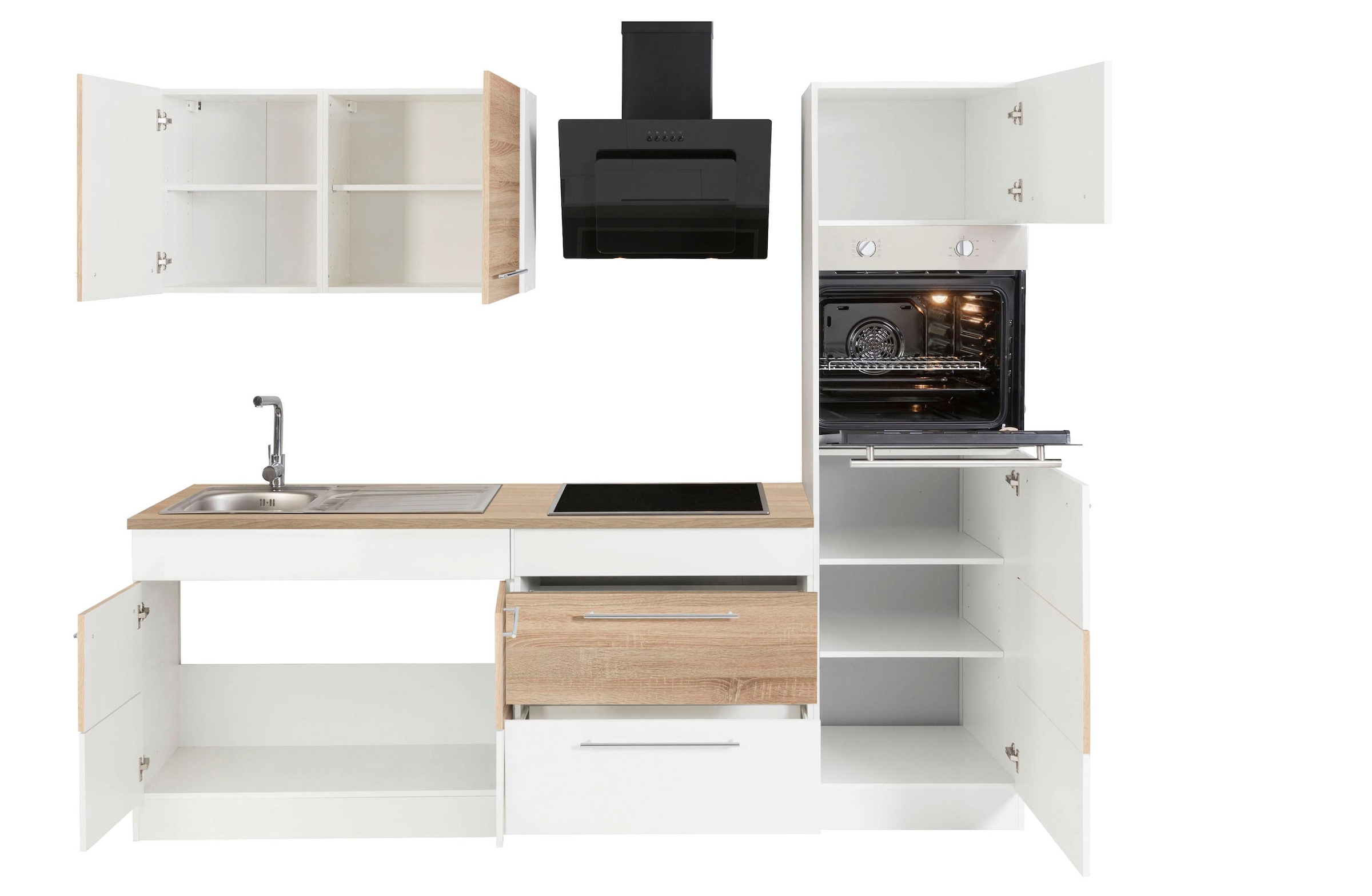KOCHSTATION Kitchenette »KS-Trient« largeur 240 cm, avec appareils électriques en option, avec plan de travail