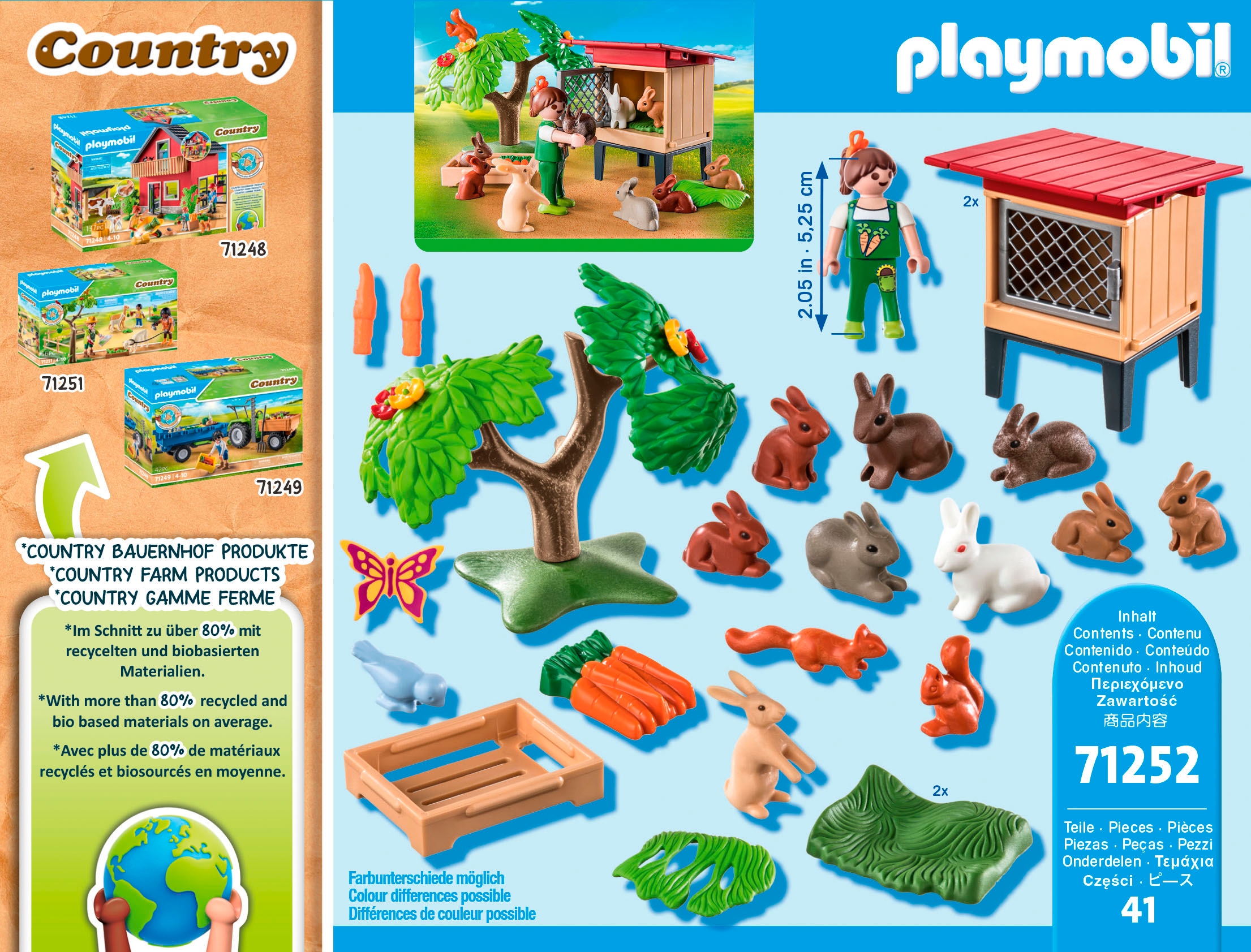 Playmobil® Konstruktions-Spielset »Kaninchenstall (71252), Country« teilweise aus recyceltem Material; Made in Europe