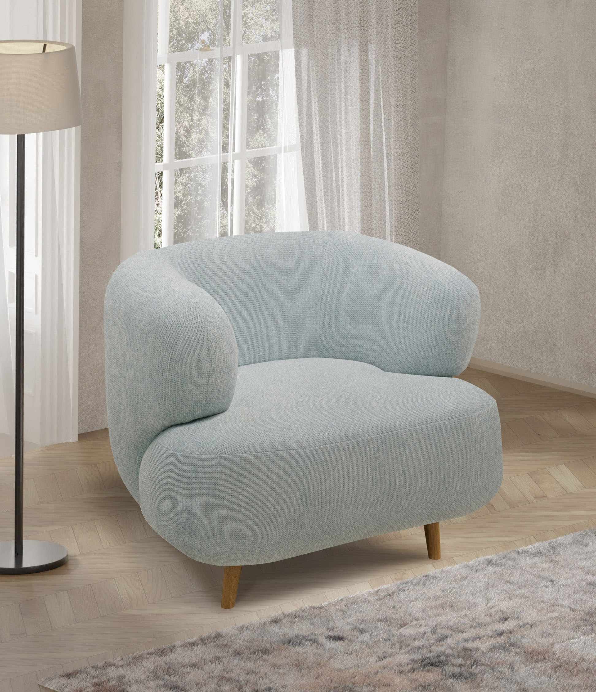Home affaire Fauteuil »Tistam« fauteuil rembourré au design élégant, pièce unique parfaite, forme organique