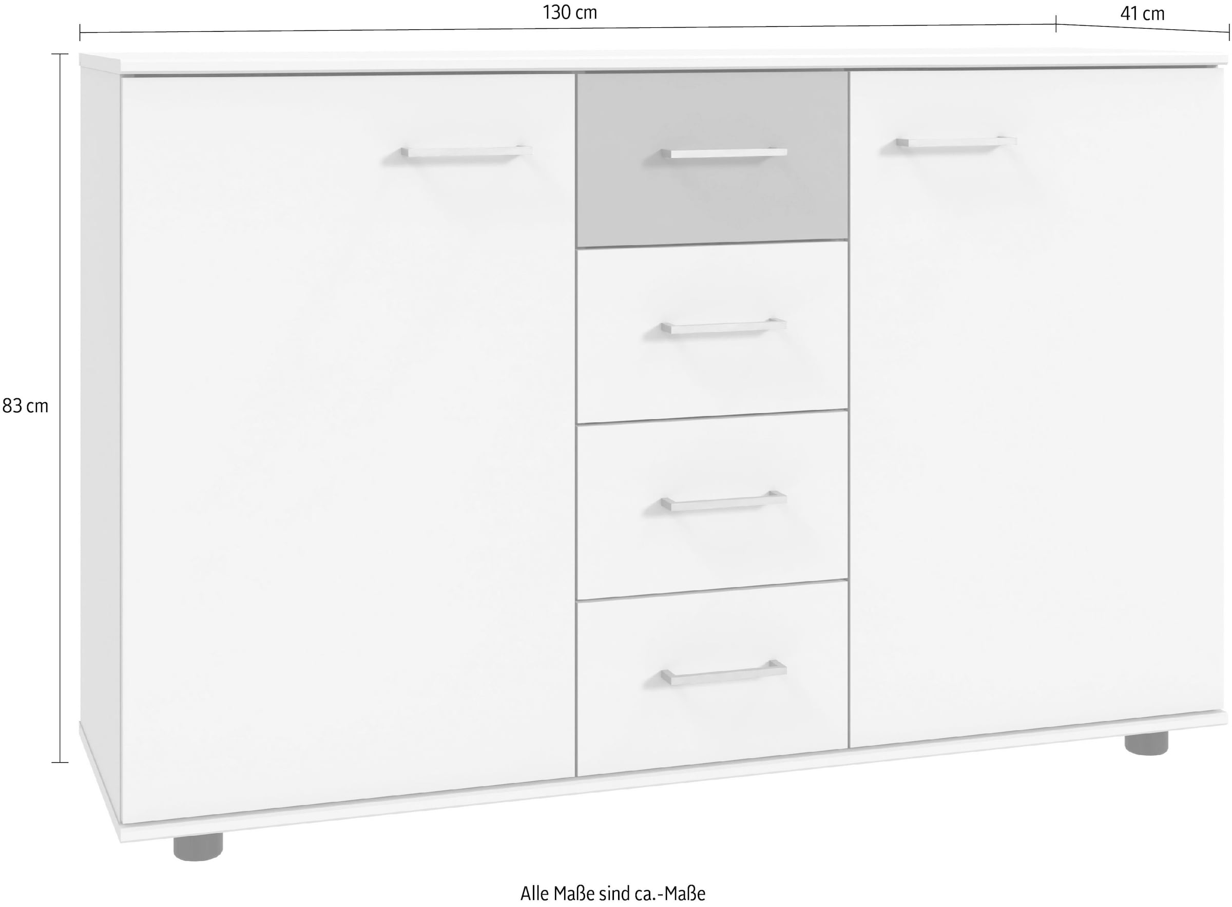 Wimex Commode combinée »Taiga« obere Schublade in Absatzfarbe oder uni weiss