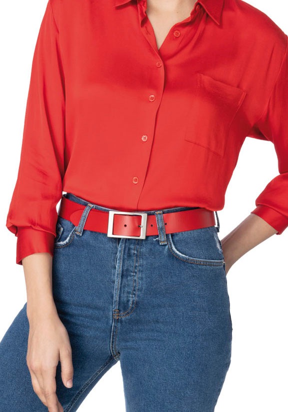 BERND GÖTZ Ledergürtel mit Rechteckschliesse