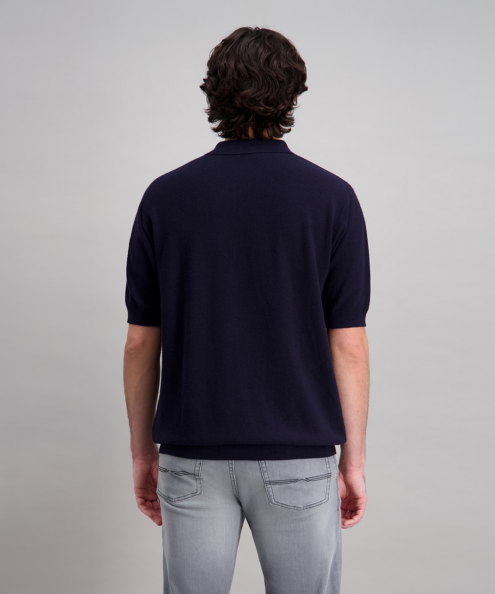 Pioneer Authentic Jeans Poloshirt »Polo Strick mit zipper« mit Rippbündchen