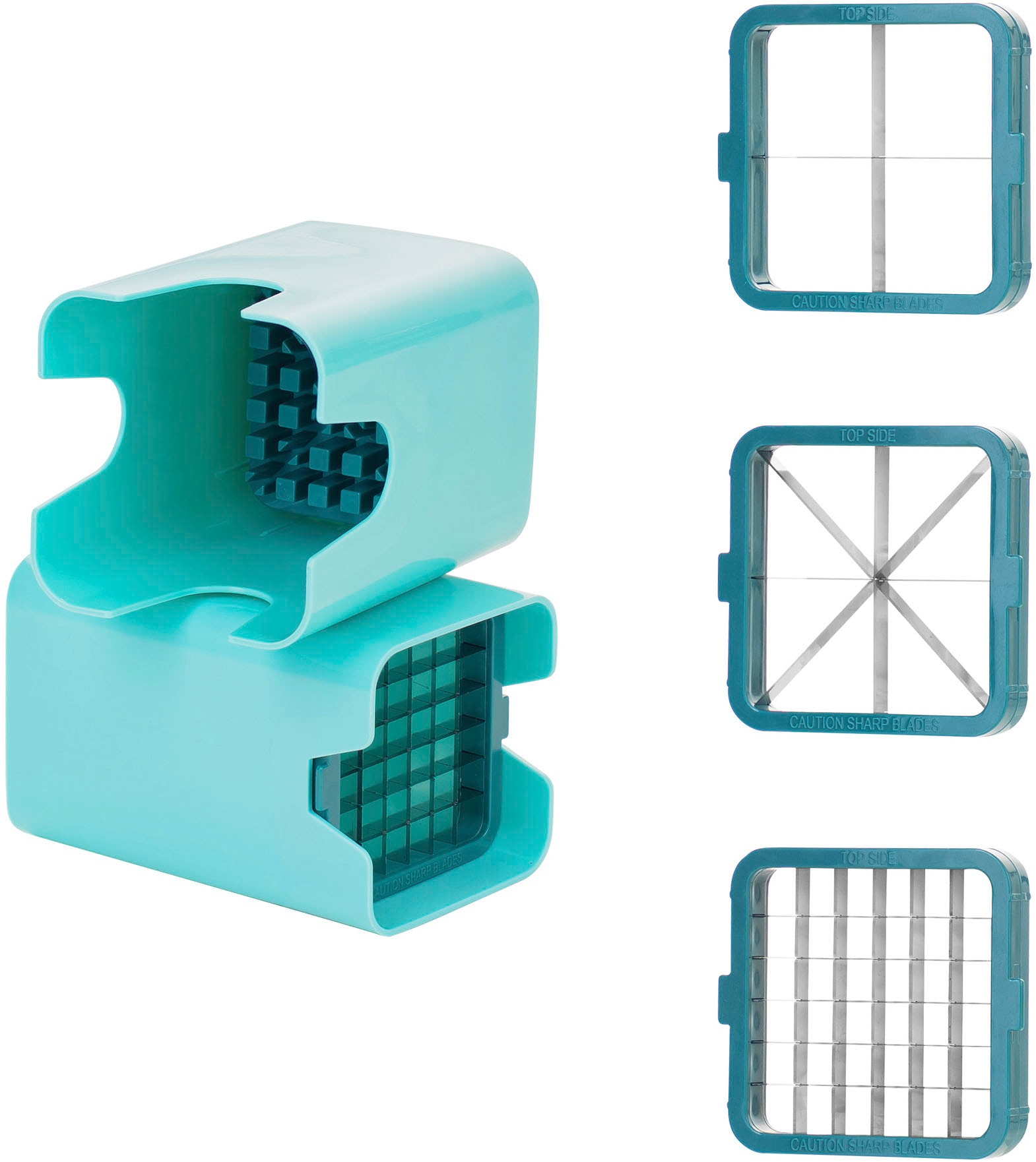 Genius Gemüseschneider »Genius Minis, Kombi-Set inkl. Edelstahl-Schüsseln, Set 19-tlg.« 3 Schüsseln mit Deckel, Multihacker, Multischneider, Spiralschneider