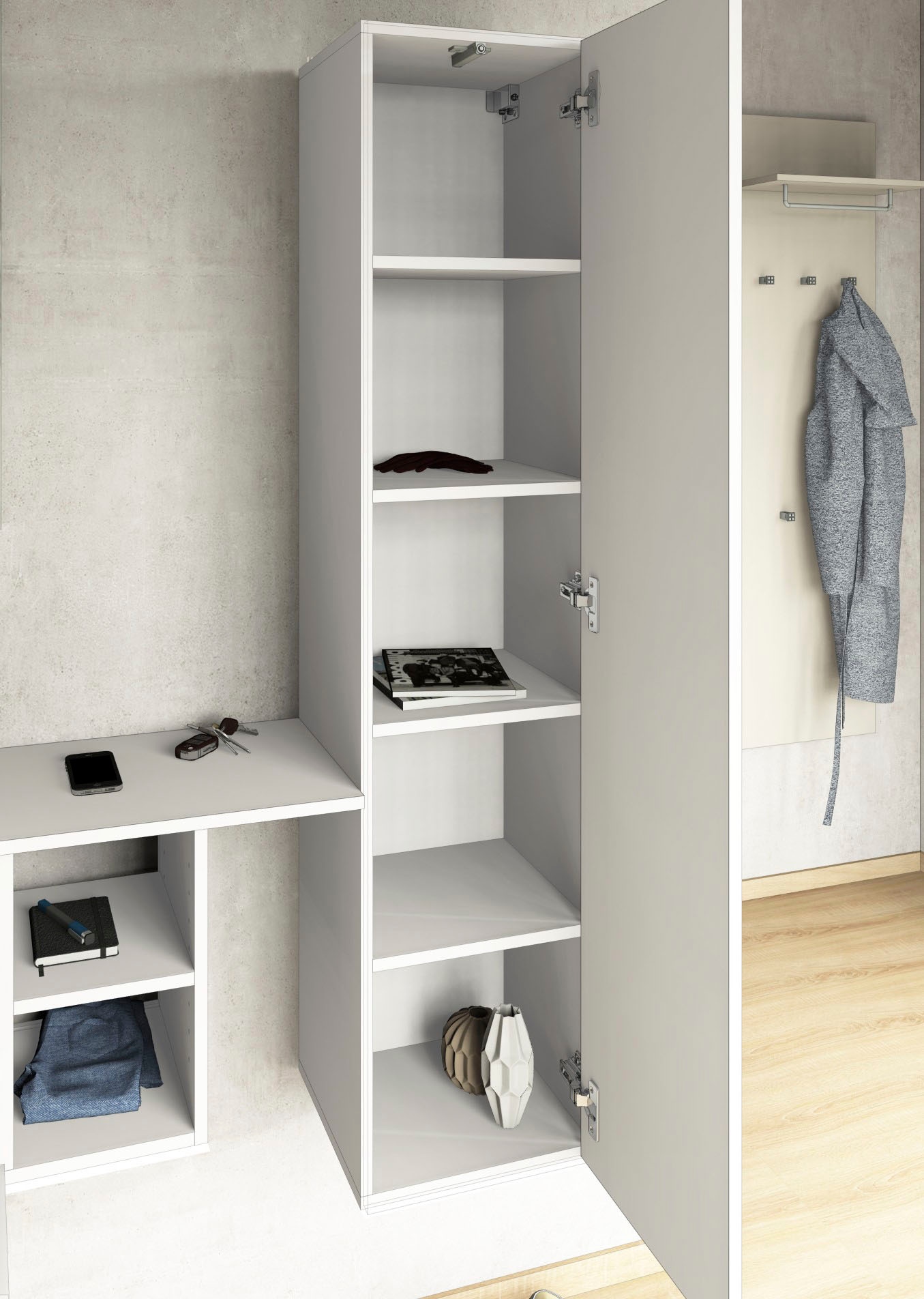 borchardt Möbel Ensemble de vestiaires »Toledo, moderne hängende Garderobe, Schminktisch mit Regalfächern« Ensemble d'épargne, 