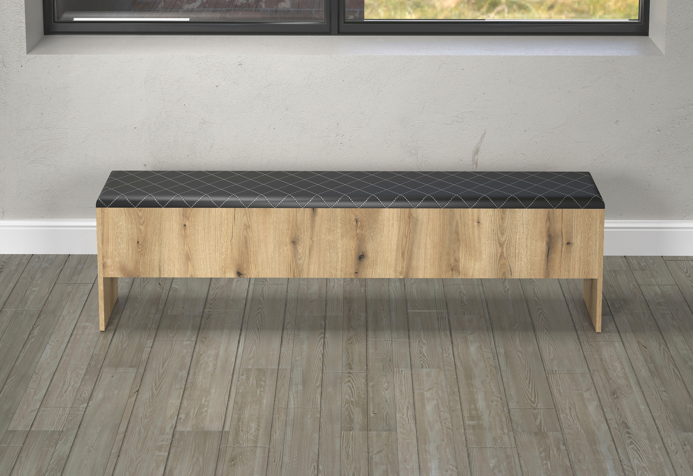 INOSIGN Banc rembourré »Estepona« 1 cuis tlg. banquette-lit rabattable - rembourrage anthracite avec matelassage losanges