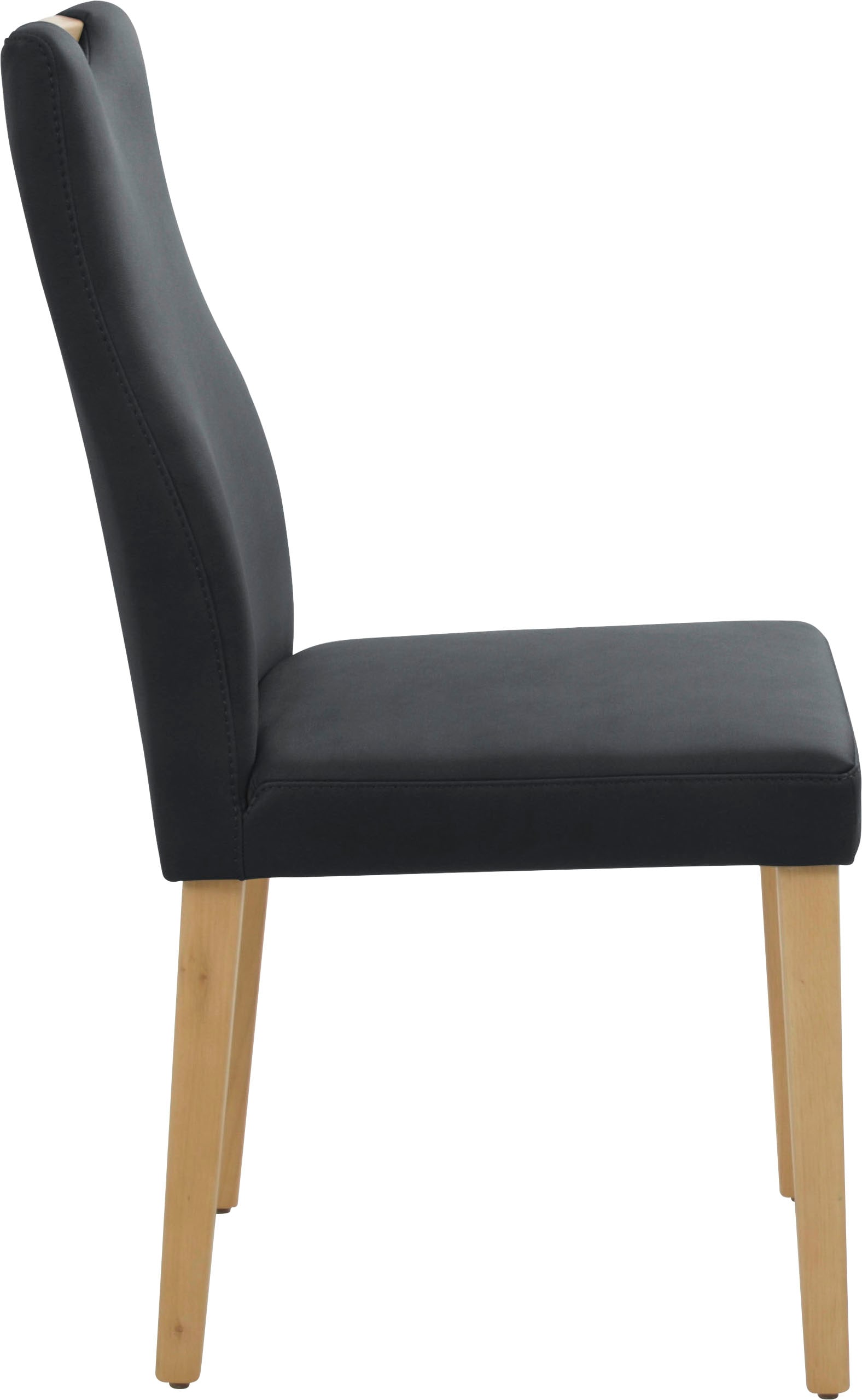 K+W Komfort & Wohnen Chaise de salle à manger »Toledo« () 1 cuisChaise en bois massif à 4 pieds avec poignée