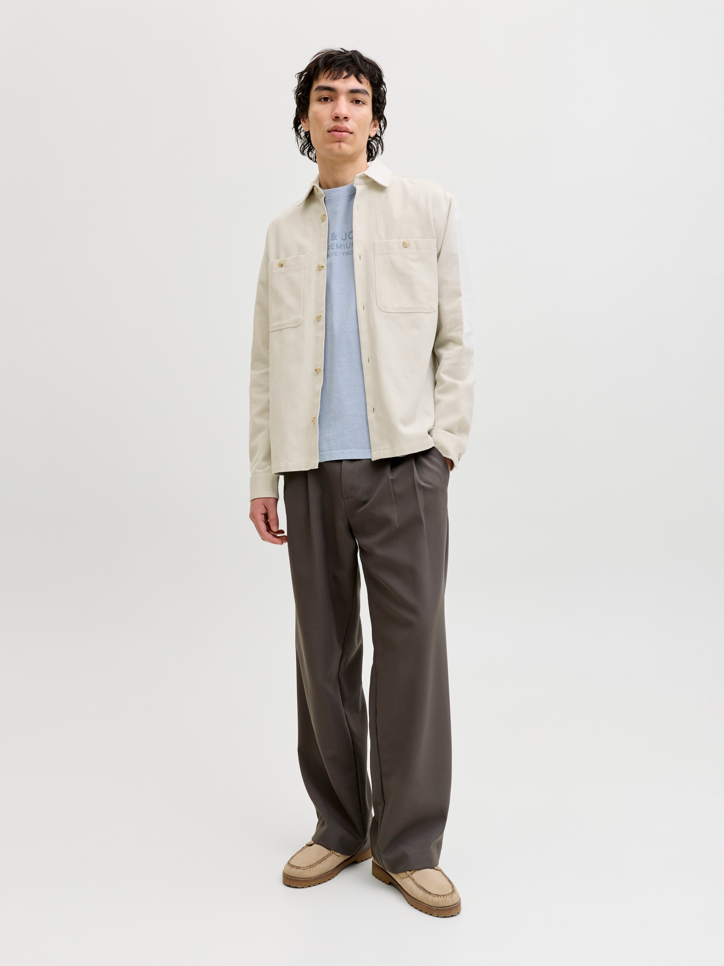 Jack & Jones Langarmhemd »JPRBLURAYLE LINEN BL. SOLID LS SHIRT SN«