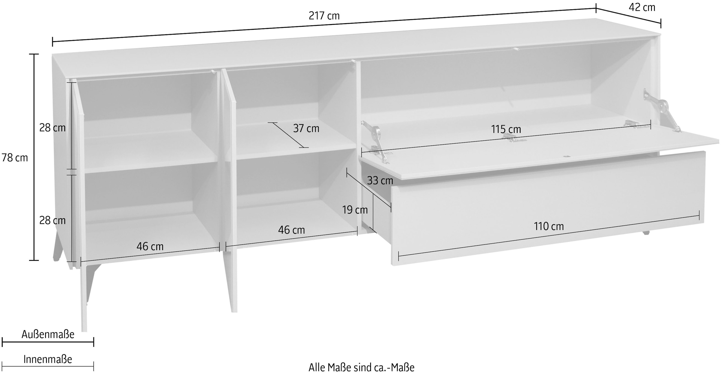 Mäusbacher Lowboard »Imola TOPSELLER!« OTTOs Choice,  Mäusbacher Lowboard mit Glasfront und Glasoberplatte