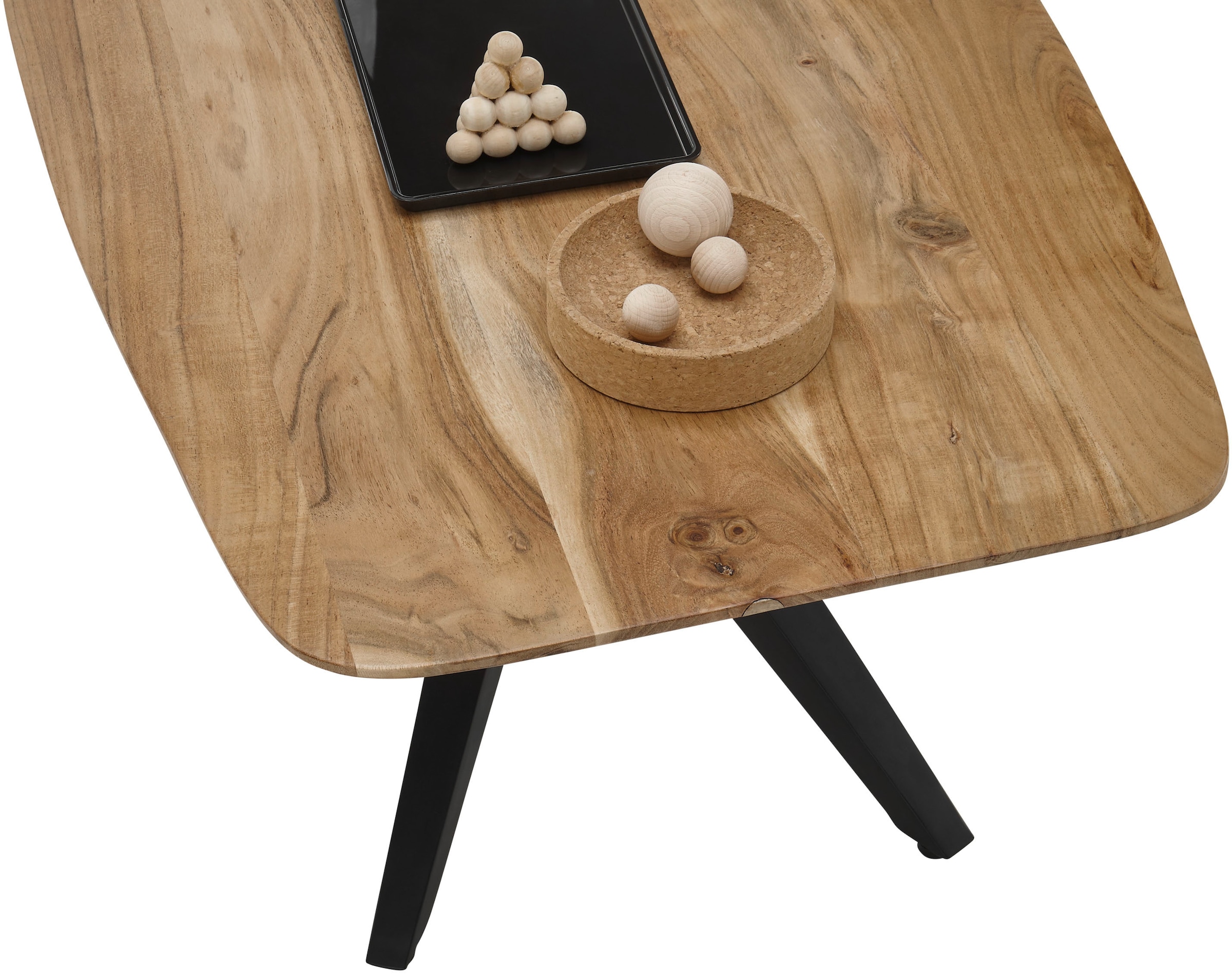 Stolkom Couchtisch »Bill Wohnzimmertisch Akazie Massivholz, BxHxT 110x45x60 cm« Schweizer Kante, Industrial Style Akazie Massivholz