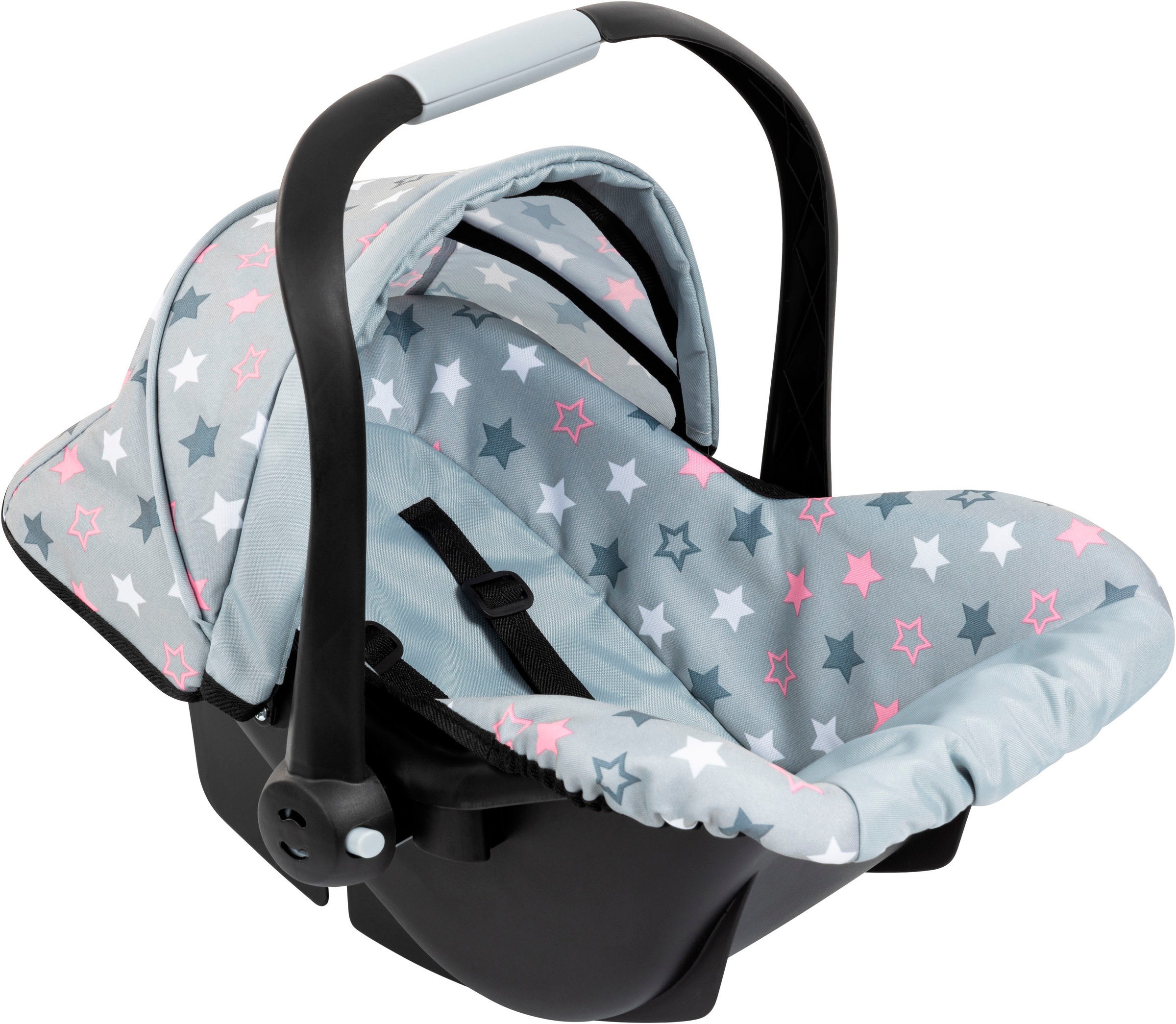 Bayer Puppen Autositz »rosa/goldfarben Schleife« mit Dach