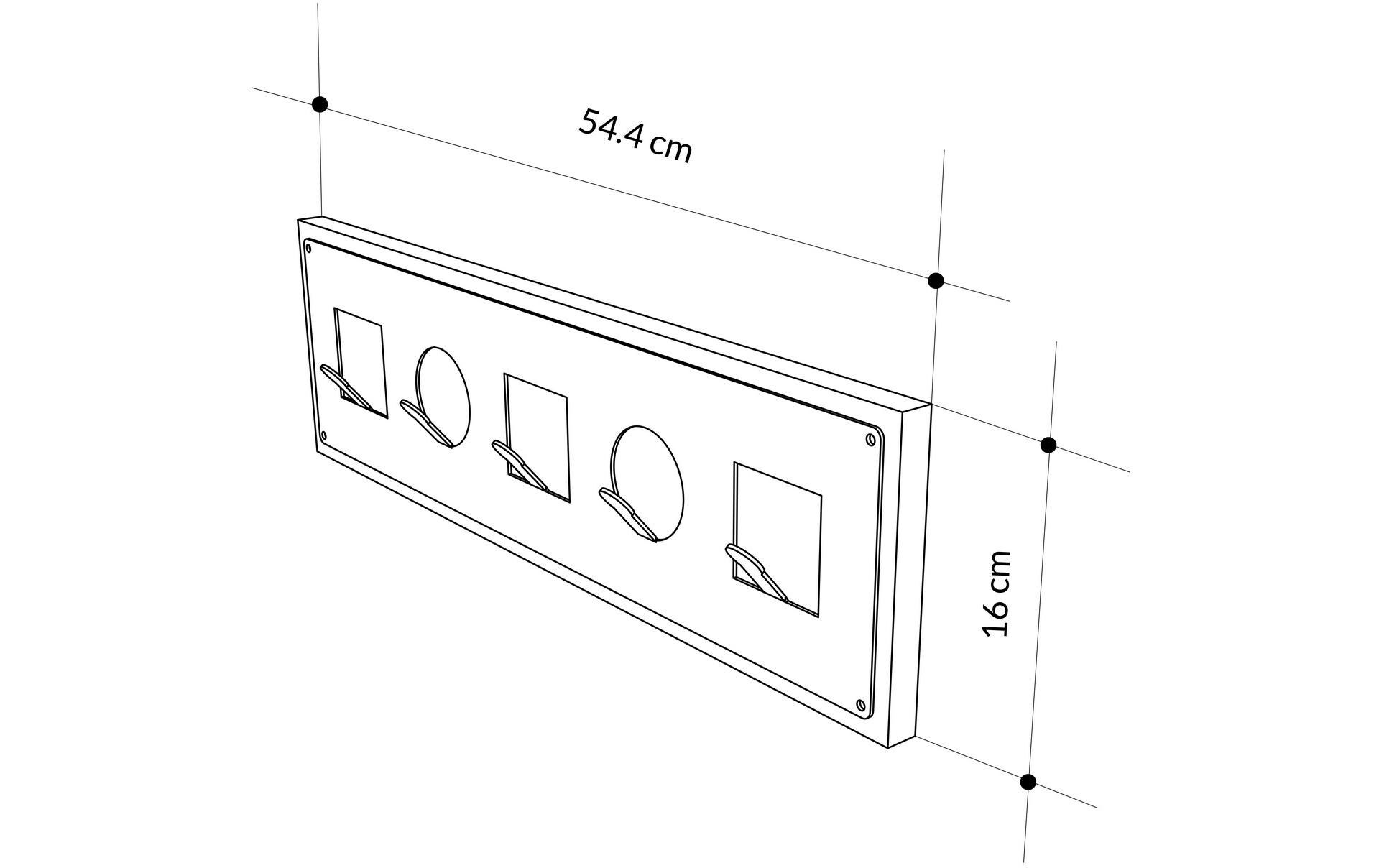 WOODY FASHION Barre de penderie »Icon Sapphire 5 Haken, Nature/Schwarz«