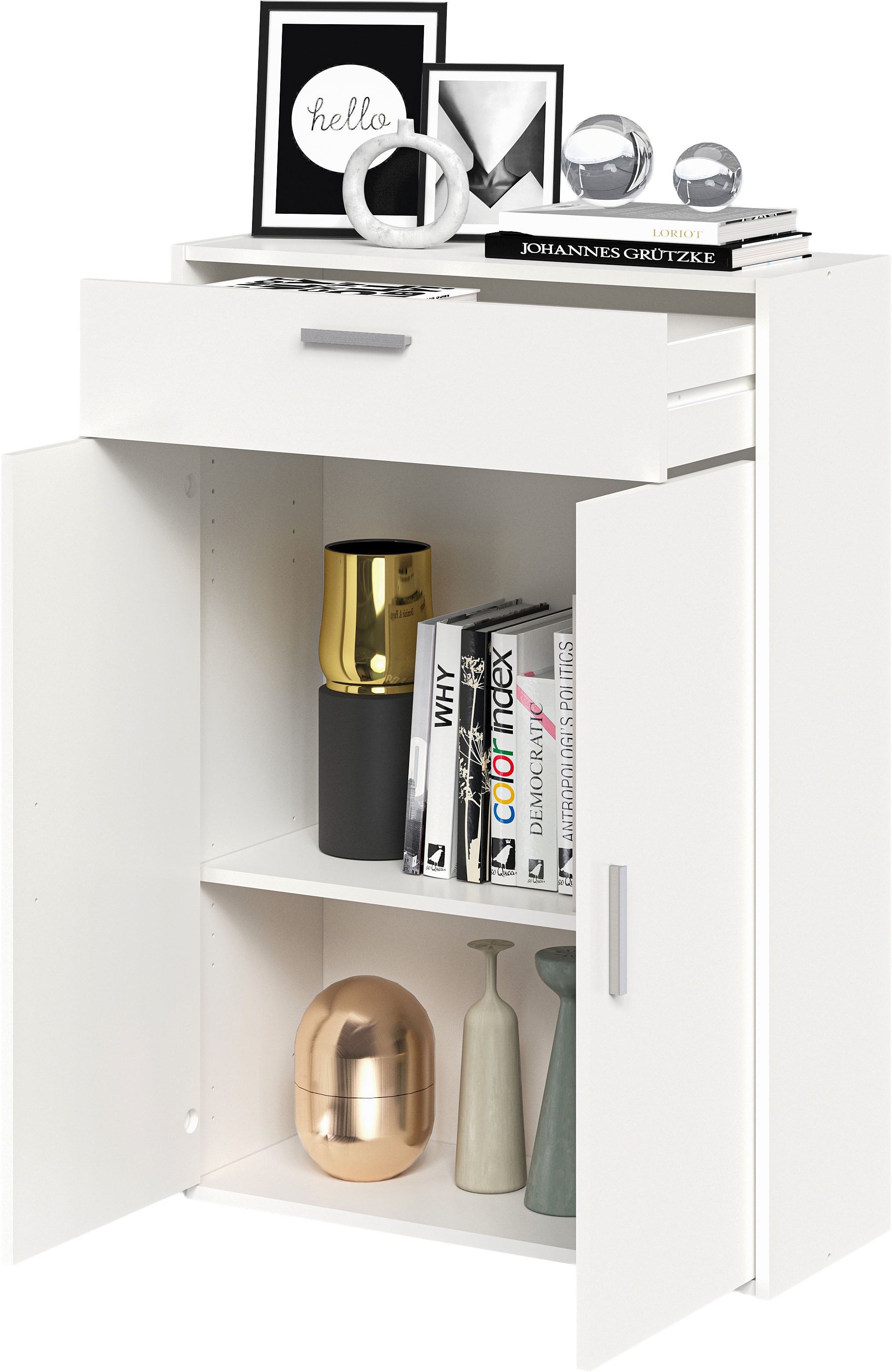 FMD Armoire multi-usages »Bitz« mit variabel einsetzbaren Einlegeböden, mit wechselbarem Türanschlag