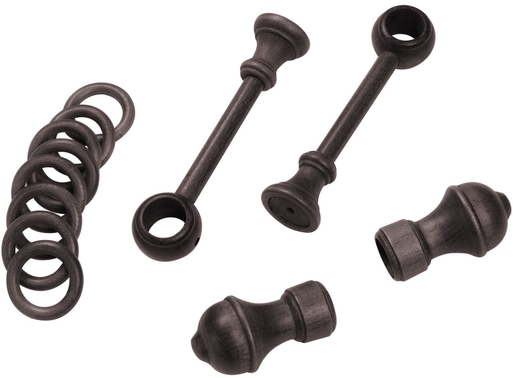 SN DECO GROUP Tringle à rideaux »Ares« 1 läufig-läufig Fixmass 28 mm, Holz, verschiedene Längen und Farben, Komplettset