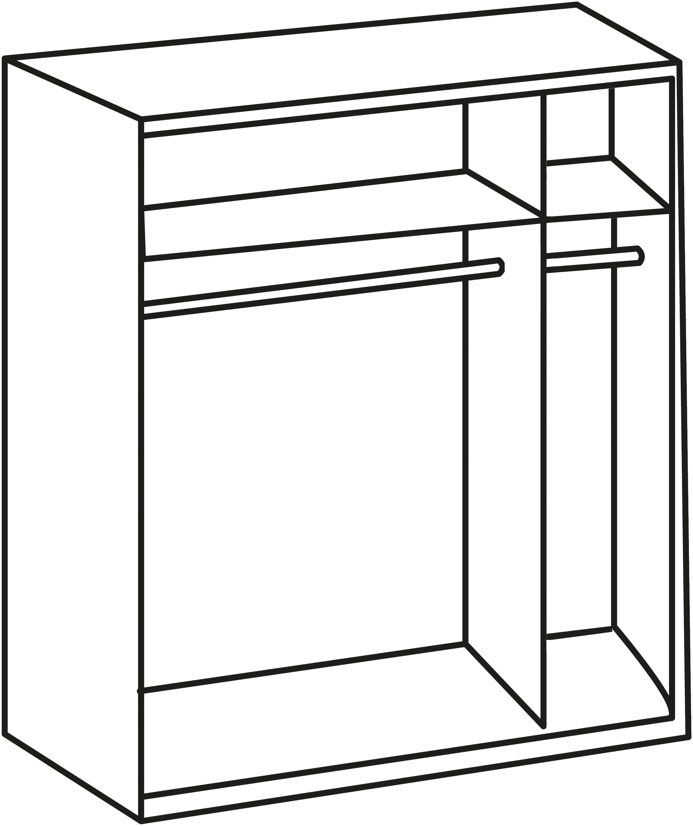 Wimex Schwebetürenschrank »Rügen« mit trendiger Dekorfolie Akkustikpaneel-Optik