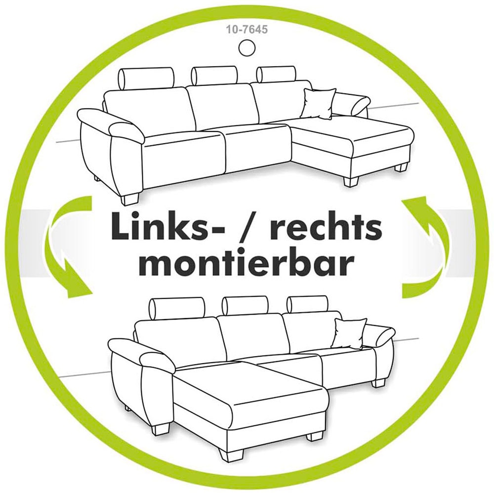 Jockenhöfer Gruppe Ecksofa »Heidelberg L-Form, B: 228 cm« mit Schlaffunktion, Bettkasten & Zierkissen