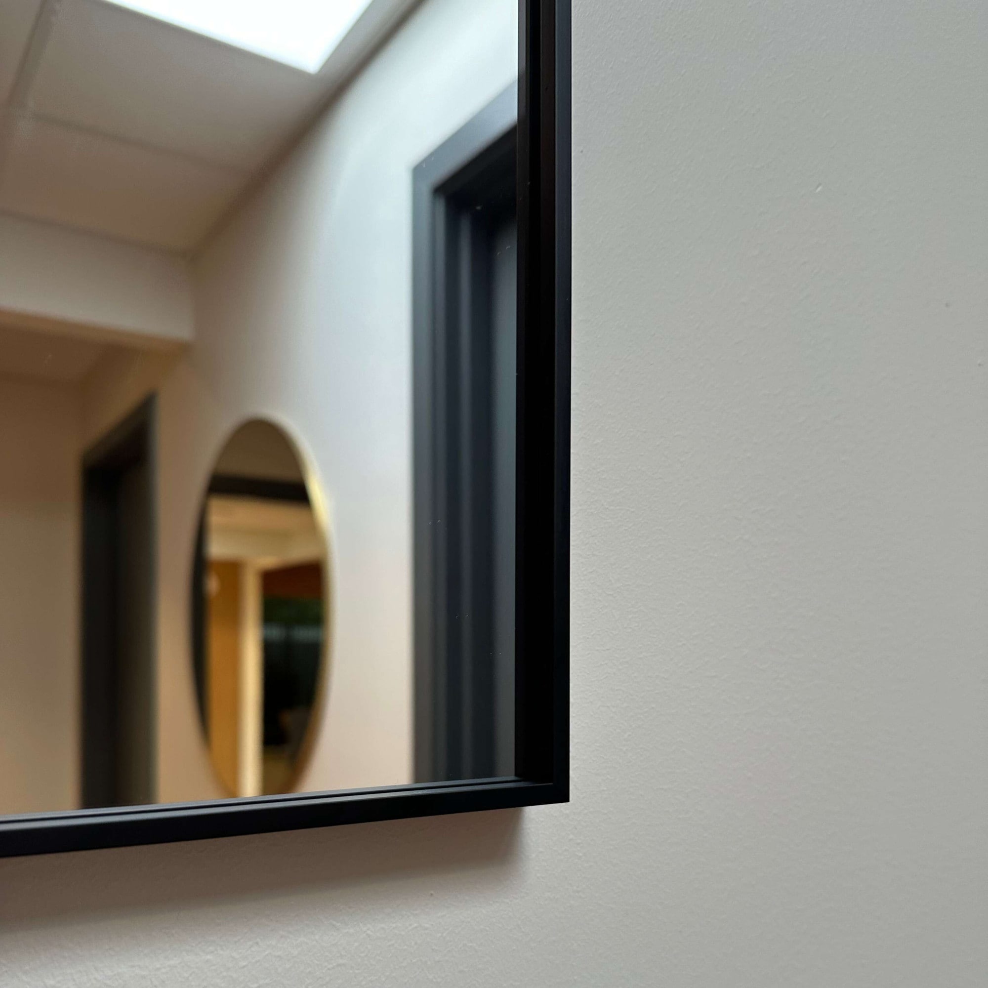 Loevschall Miroir mural »Rechteckige Spiegel mit schwarzem Alurahmen, wendbar, einfache Montage« Spiegel für Schlafzimmer, Wohnzimmer, Garderobe, Flur und Badezimmer