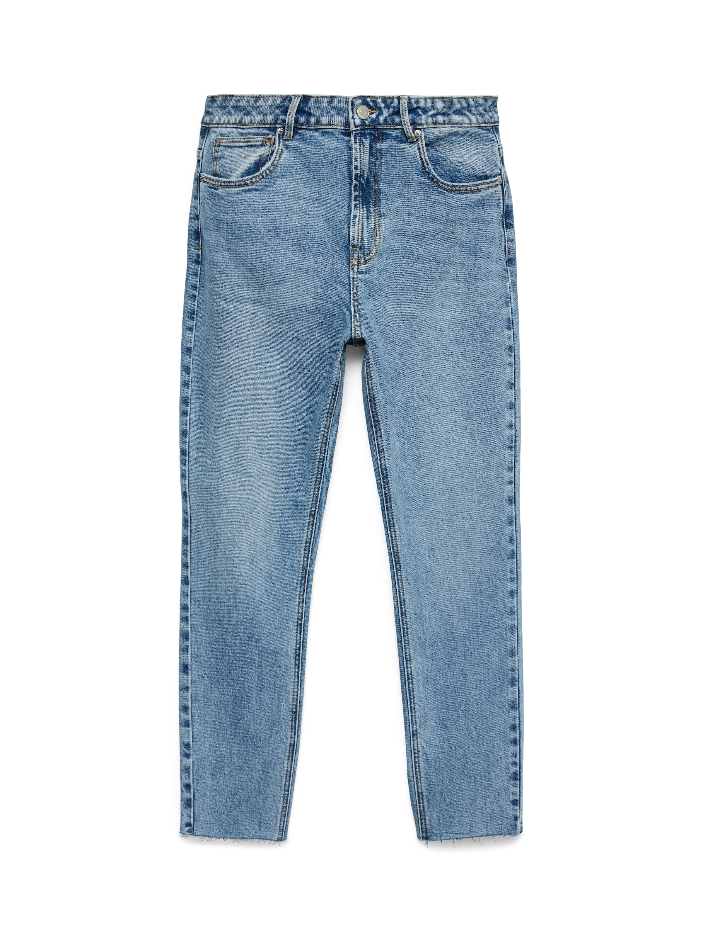 Vero Moda Jeans droit »VMBRENDA« mit leicht ausgefranstem Saum, stonewashed für einen Used-Look