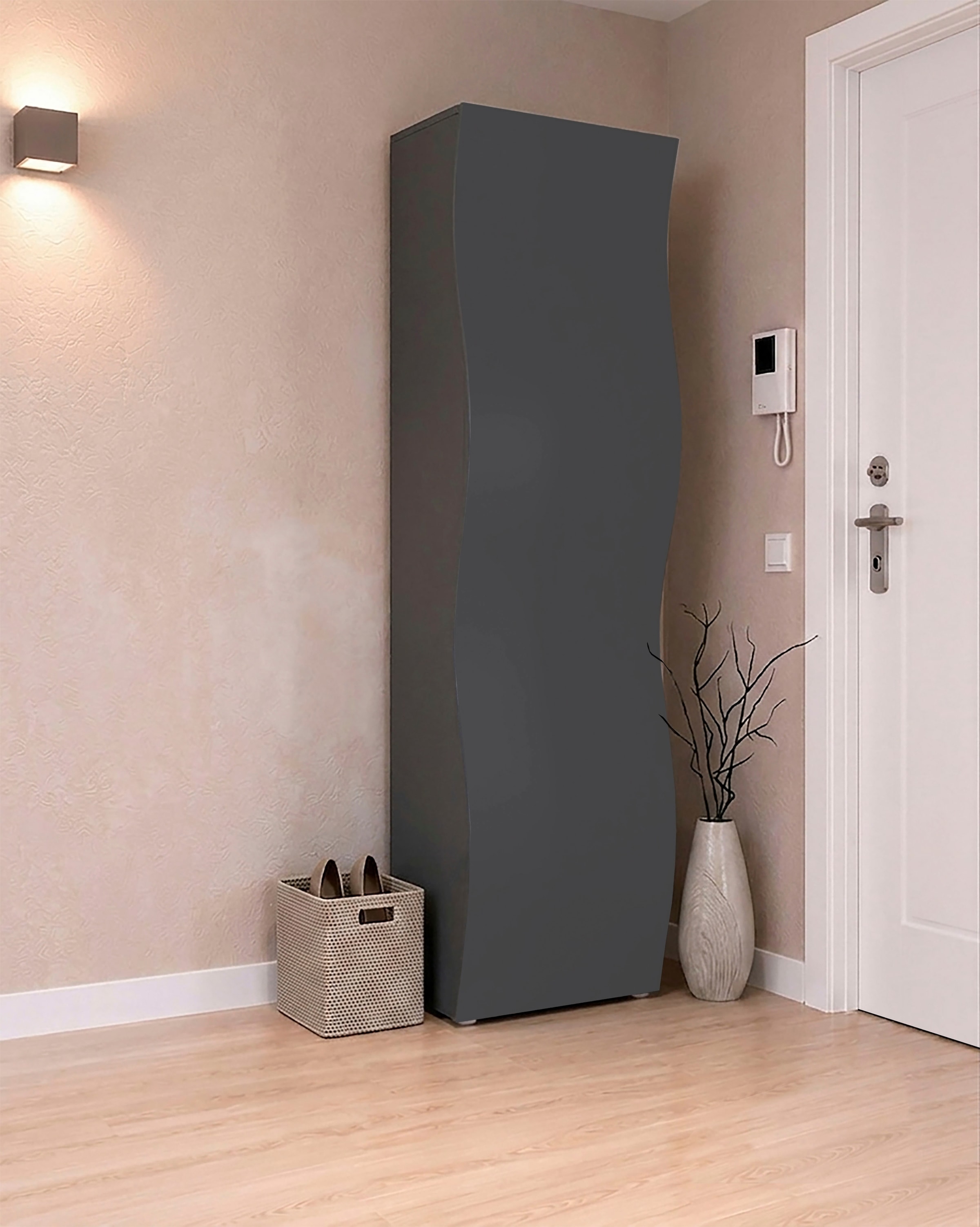 Home affaire Armoire vestiaire »Onda - Kleiderschrank mit 1 Tür, Made in italy« onda 63 cm de large, anthracite, tringle à vêtements, étagère, made in Italy
