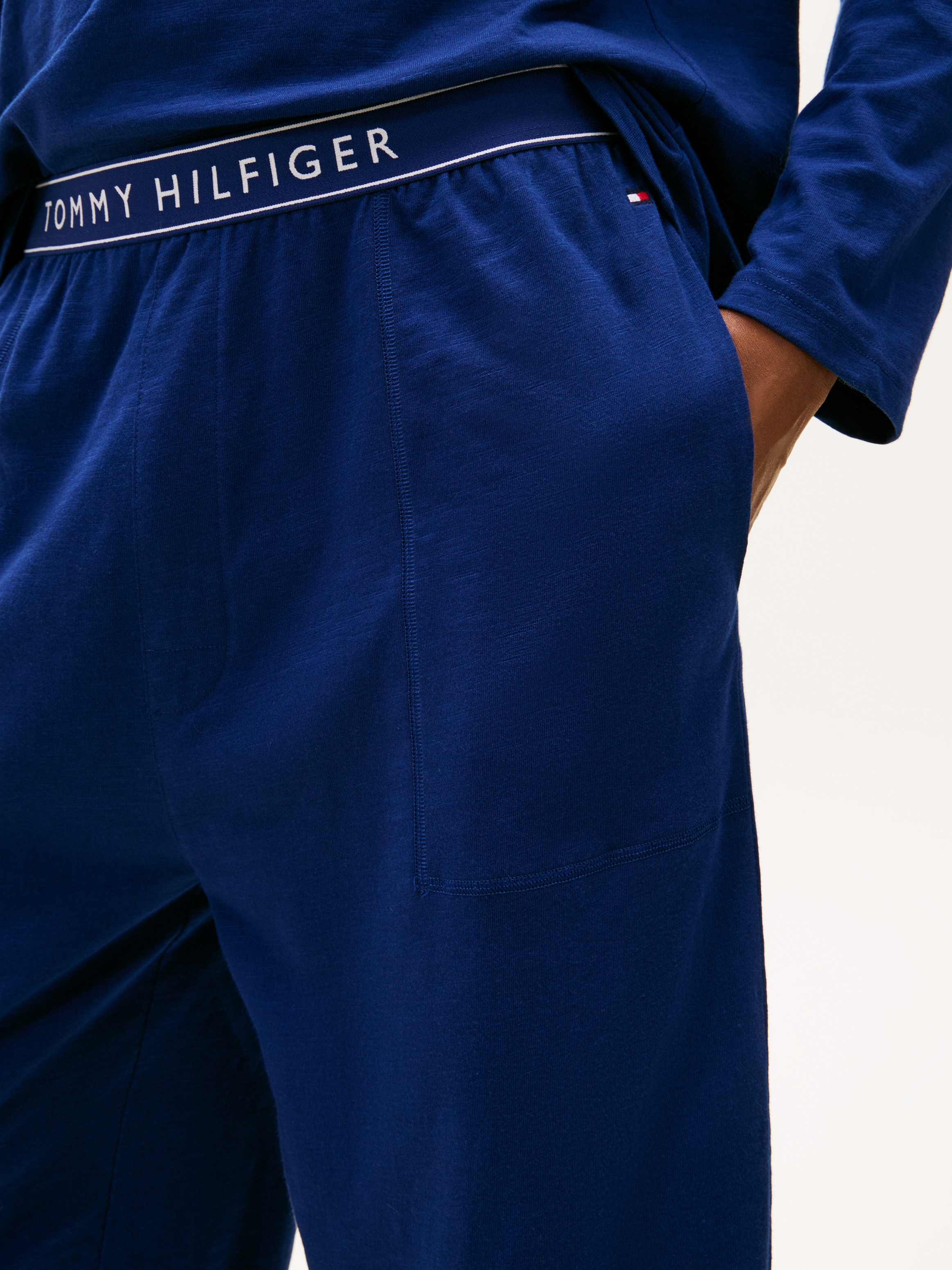 Tommy Hilfiger Underwear Pyjama »JERSEY PYJAMA SET CUFFED« Bündchen am Bein, Raglanärmel, normale Passform, mit Struktur