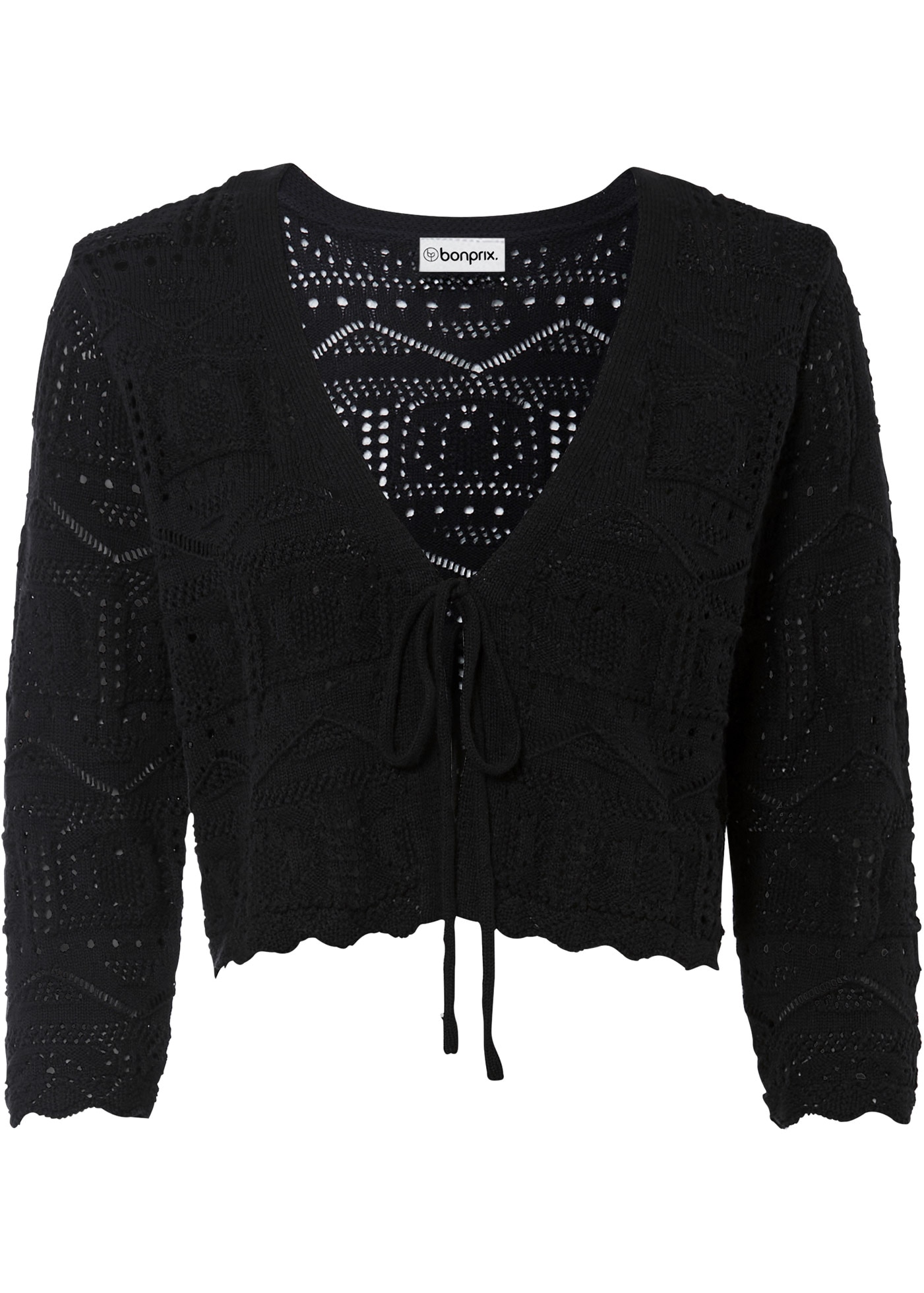 bonprix Veste en tricot ajouré »Ajour-Bolero« Coupe confortable, manches 3/4, boléro ajouré